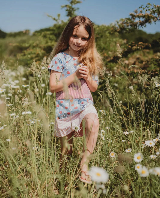 Multicoloured Strawberry Print Dress Pebble Children’s Store