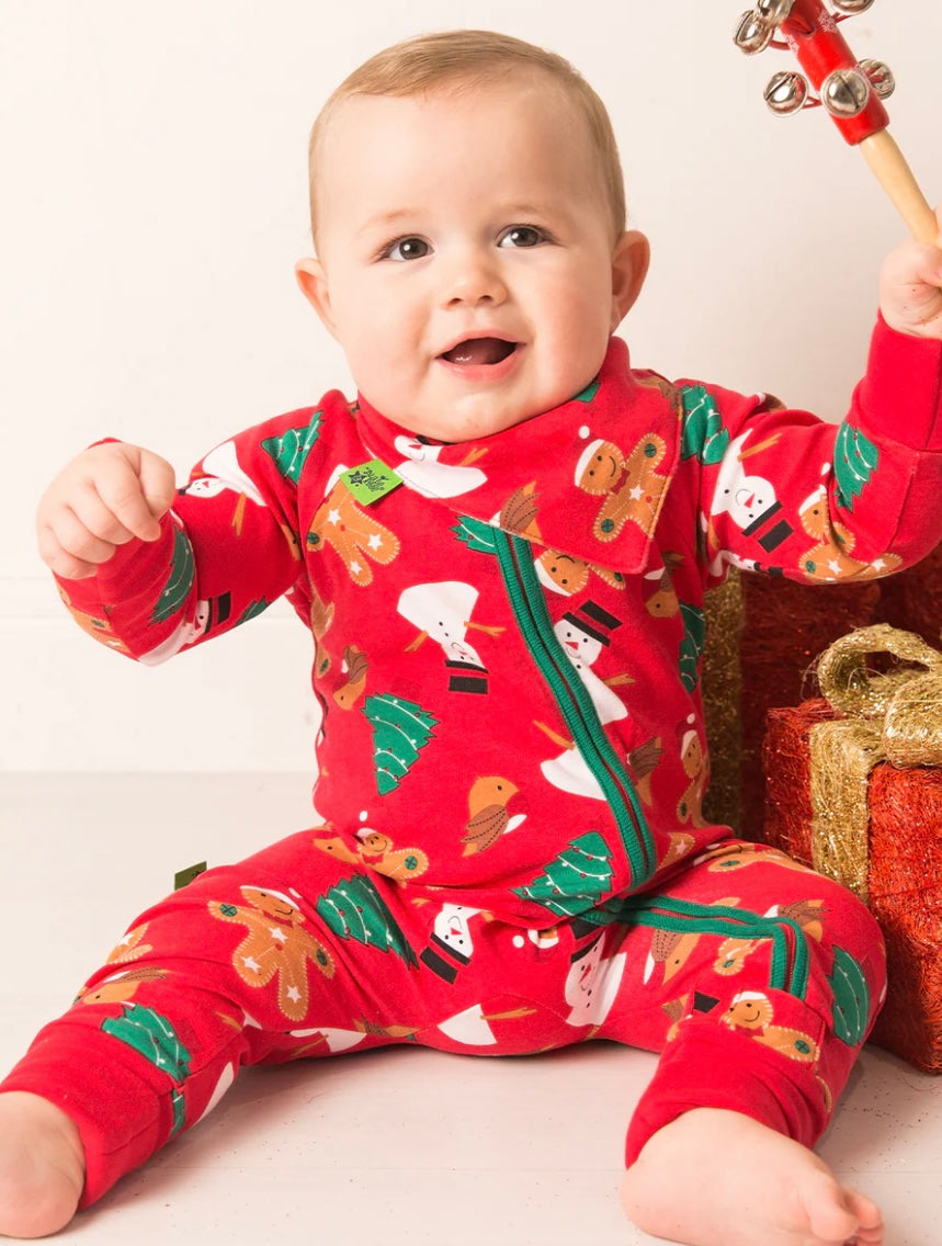 Snowman Zip-Up Romper Jumpsuit Pebble Children’s Wear