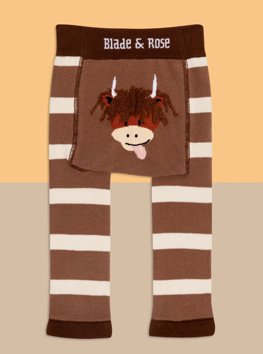 Neutral Hamish Highland Cow Leggings Pebble Children’s Wear