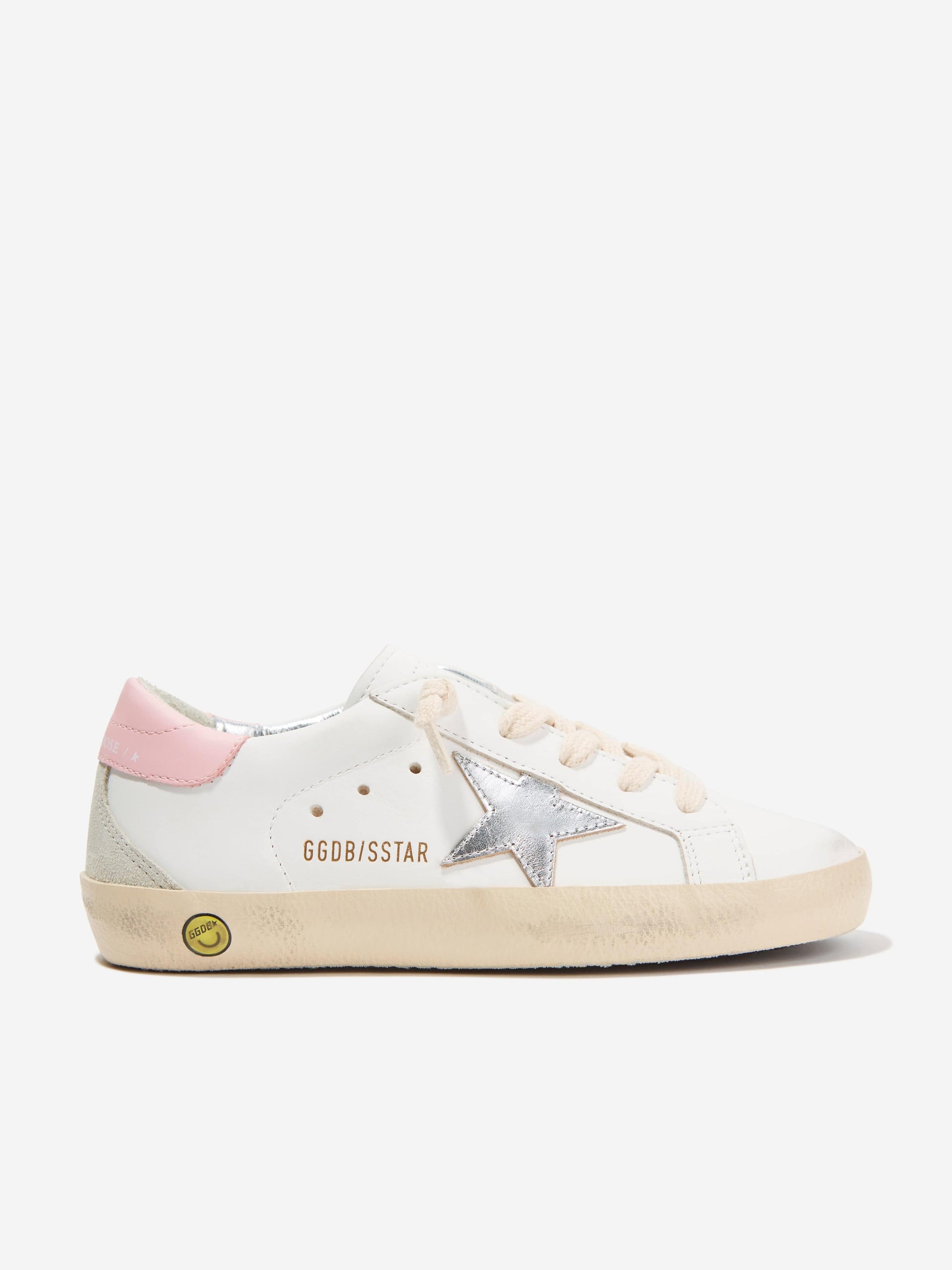 Golden Goose Girls Leather Super Star Trainers in White Childsplay Clothing