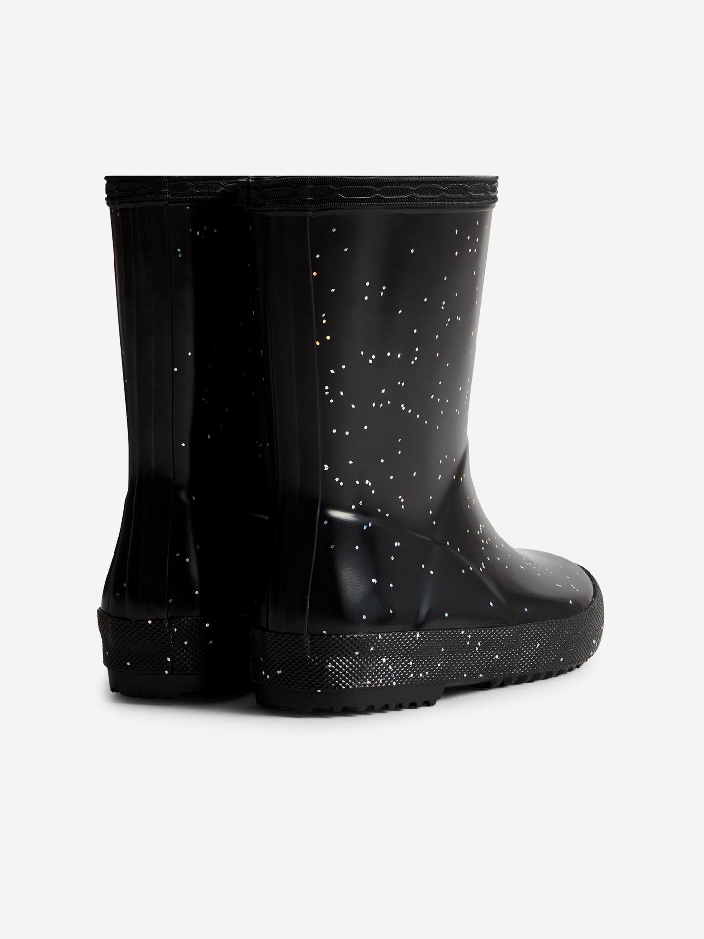 Hunter Kids First Giant Glitter Wellington Boots in Black Childsplay Clothing