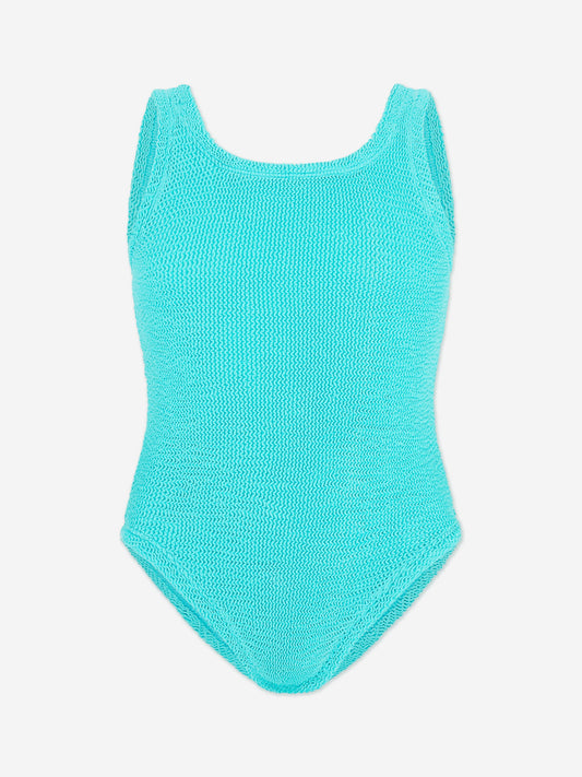 HUNZA G Girls Classic Swimsuit in Blue Childsplay Clothing