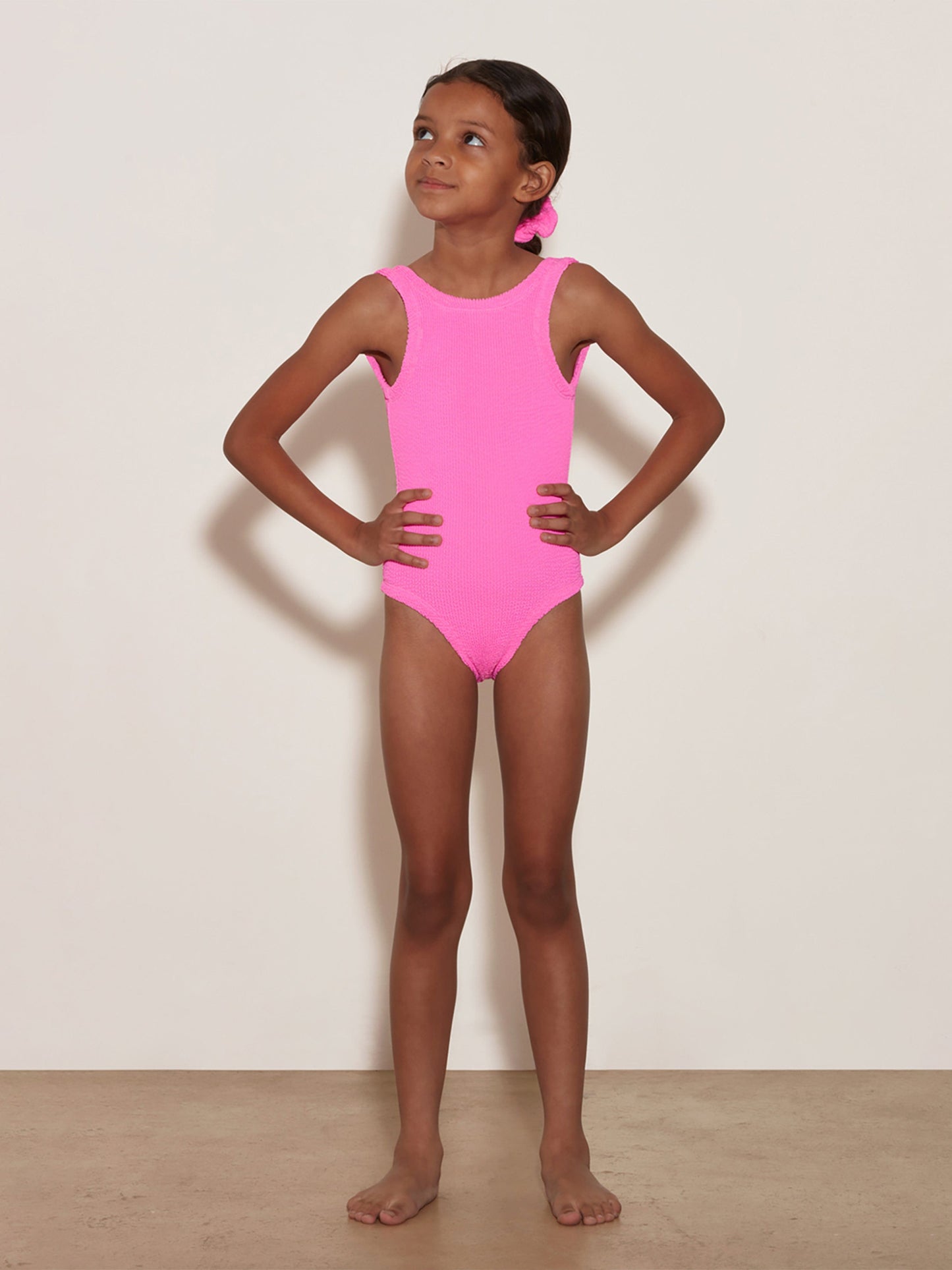 HUNZA G Girls Classic Swimsuit in Pink Childsplay Clothing