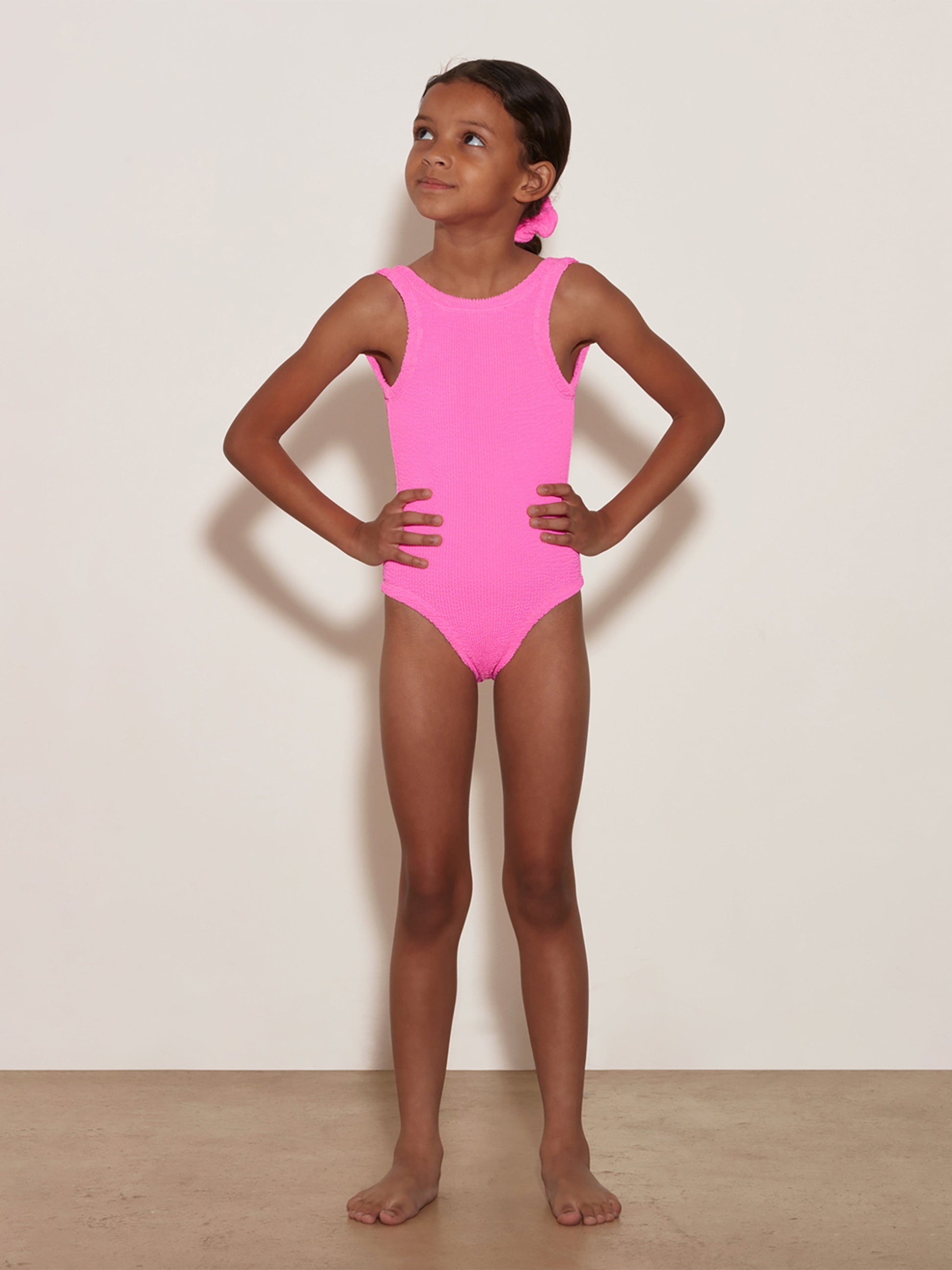 HUNZA G Girls Classic Swimsuit in Pink Childsplay Clothing