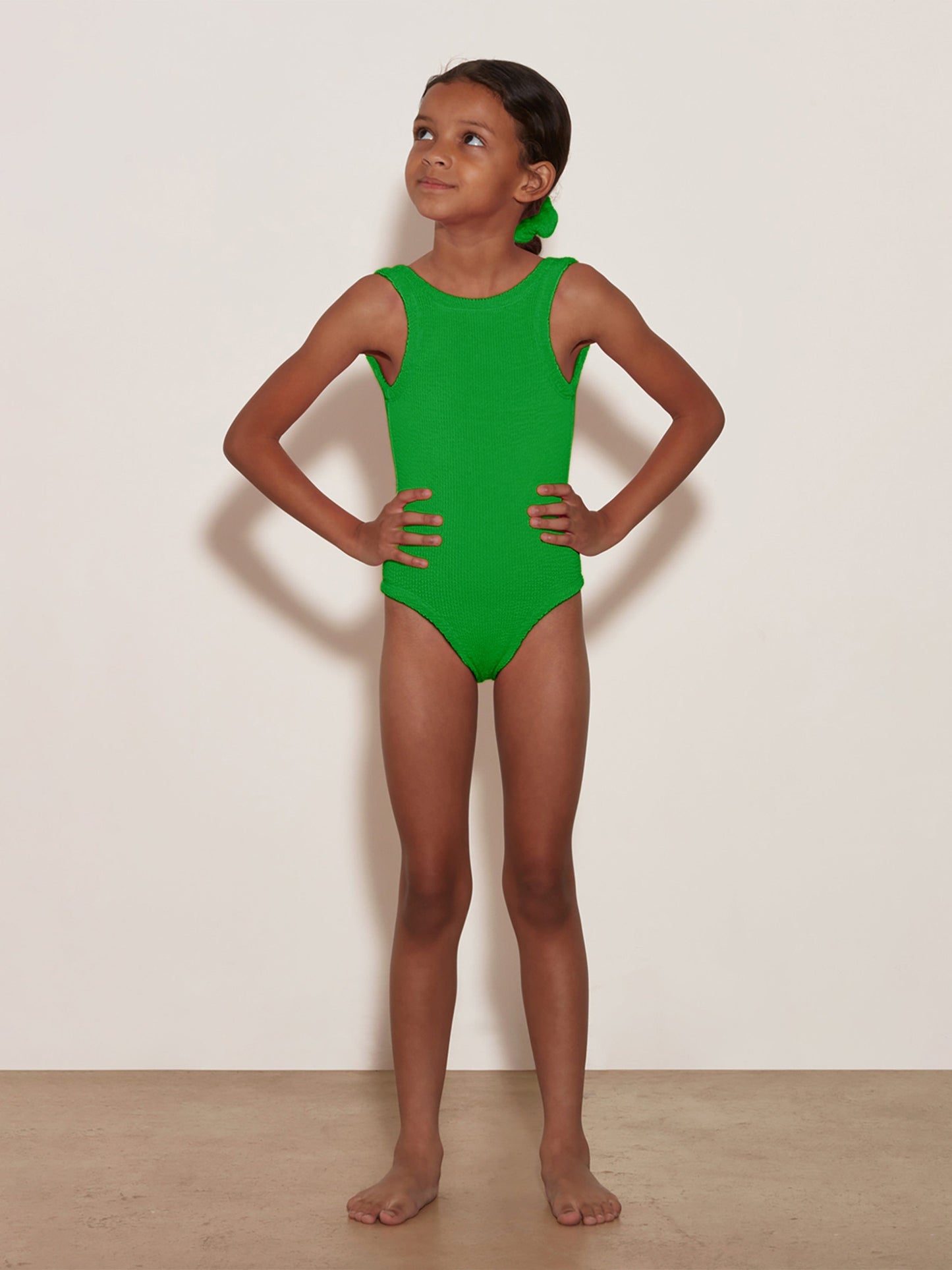 HUNZA G Girls Classic Swimsuit in Green Childsplay Clothing