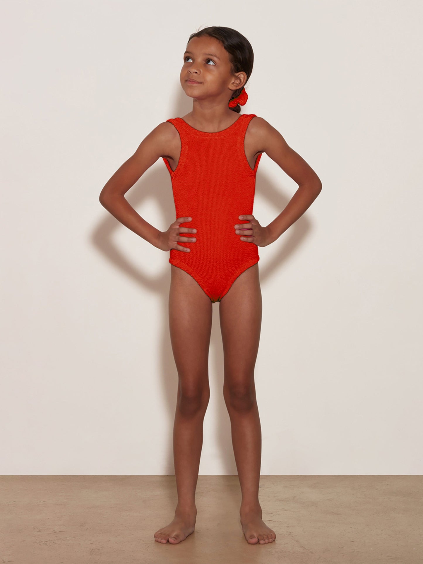 HUNZA G Girls Classic Swimsuit in Red Childsplay Clothing