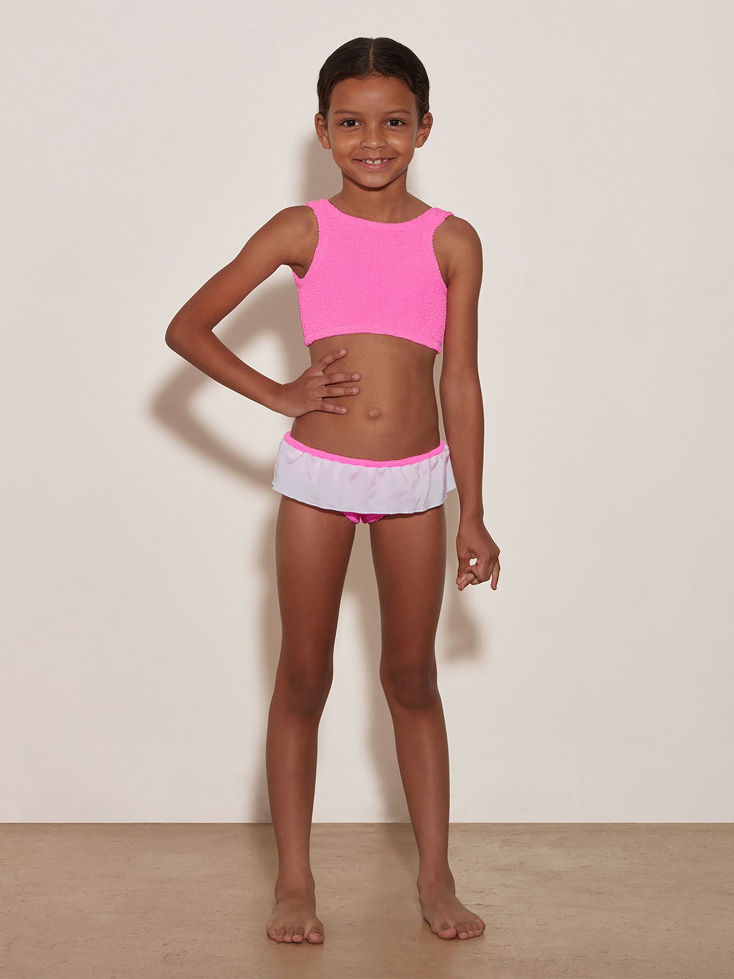 HUNZA G Girls Olive Bikini in Pink Childsplay Clothing