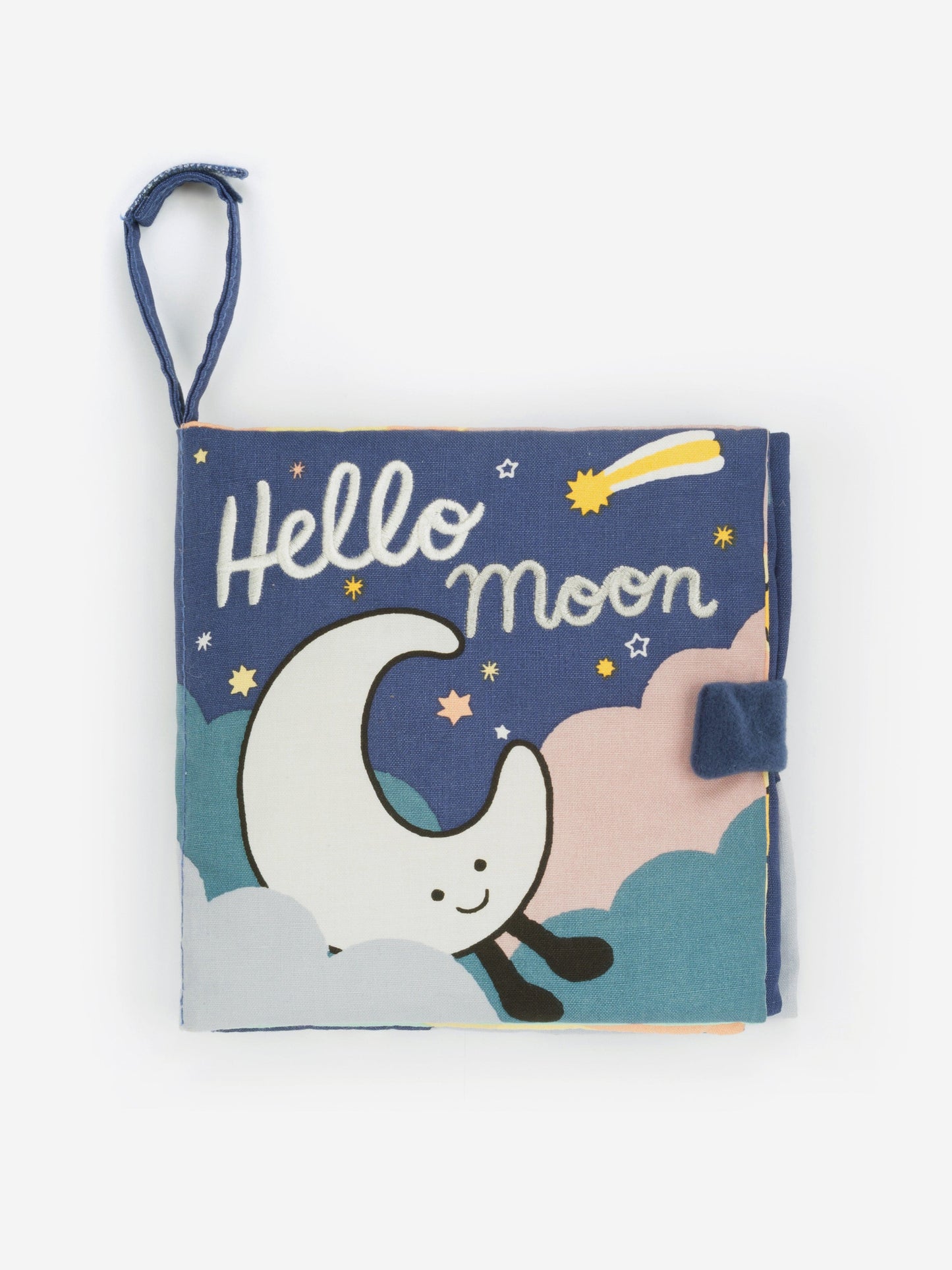 Jellycat Hello Moon Fabric Book in Blue Childsplay Clothing