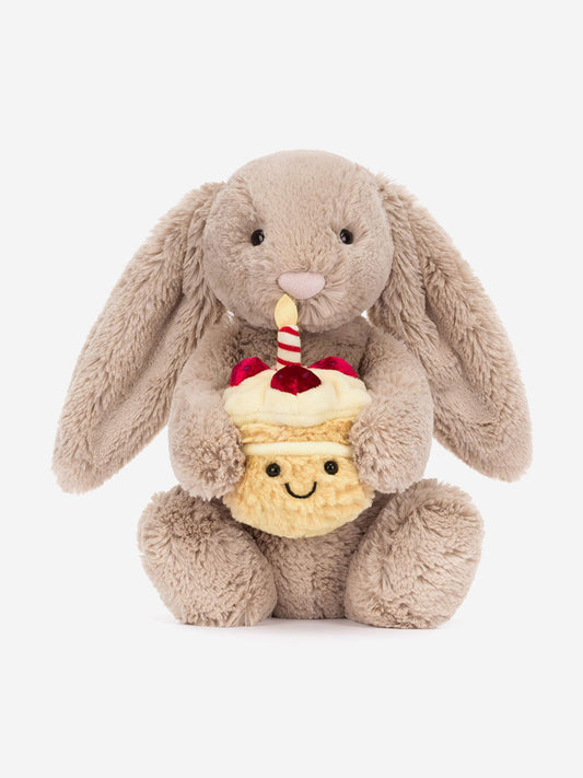 Jellycat Bashful Bunny 'Birthday' in Beige (31cm) Childsplay Clothing