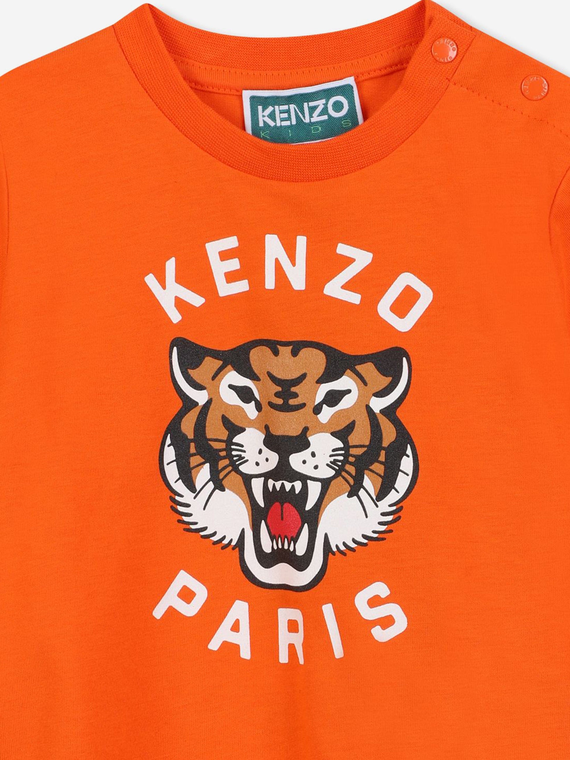 KENZO Baby Boys Kotora Tiger T-Shirt in Orange Childsplay Clothing