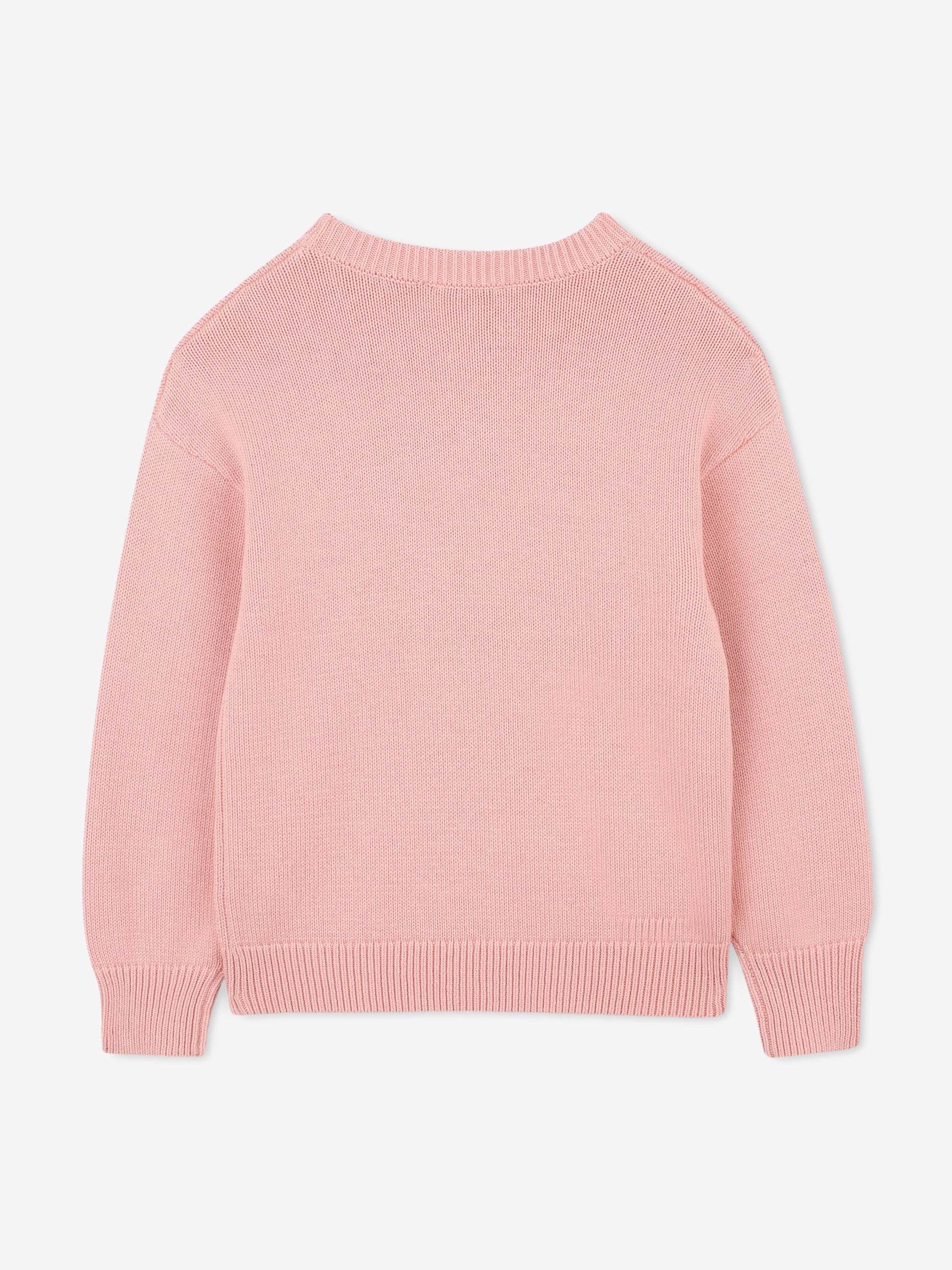 KENZO Girls Lucky Tiger Knitted Jumper in Pink Childsplay Clothing