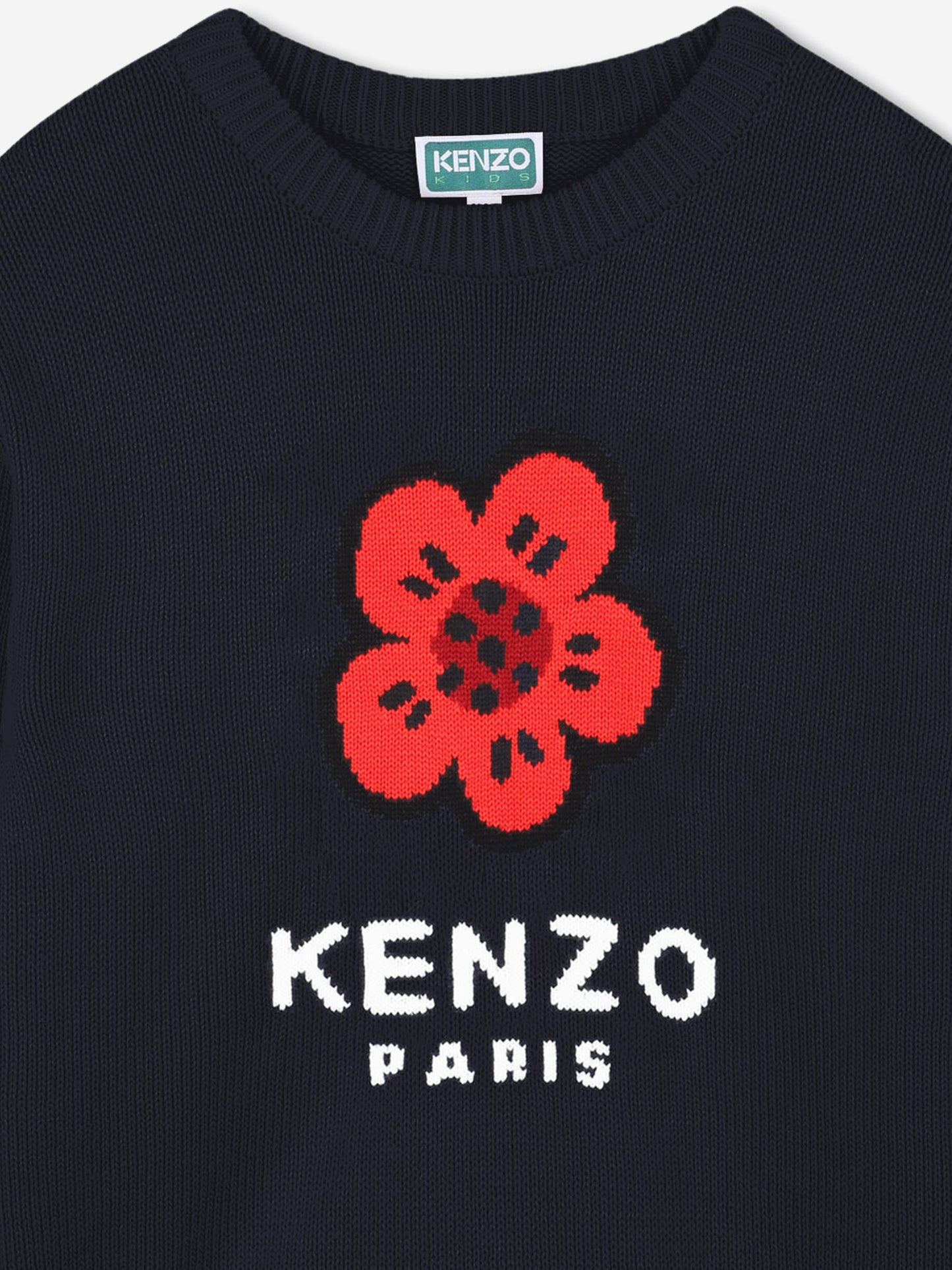 KENZO Girls Boke Flower Knitted Jumper in Navy Childsplay Clothing