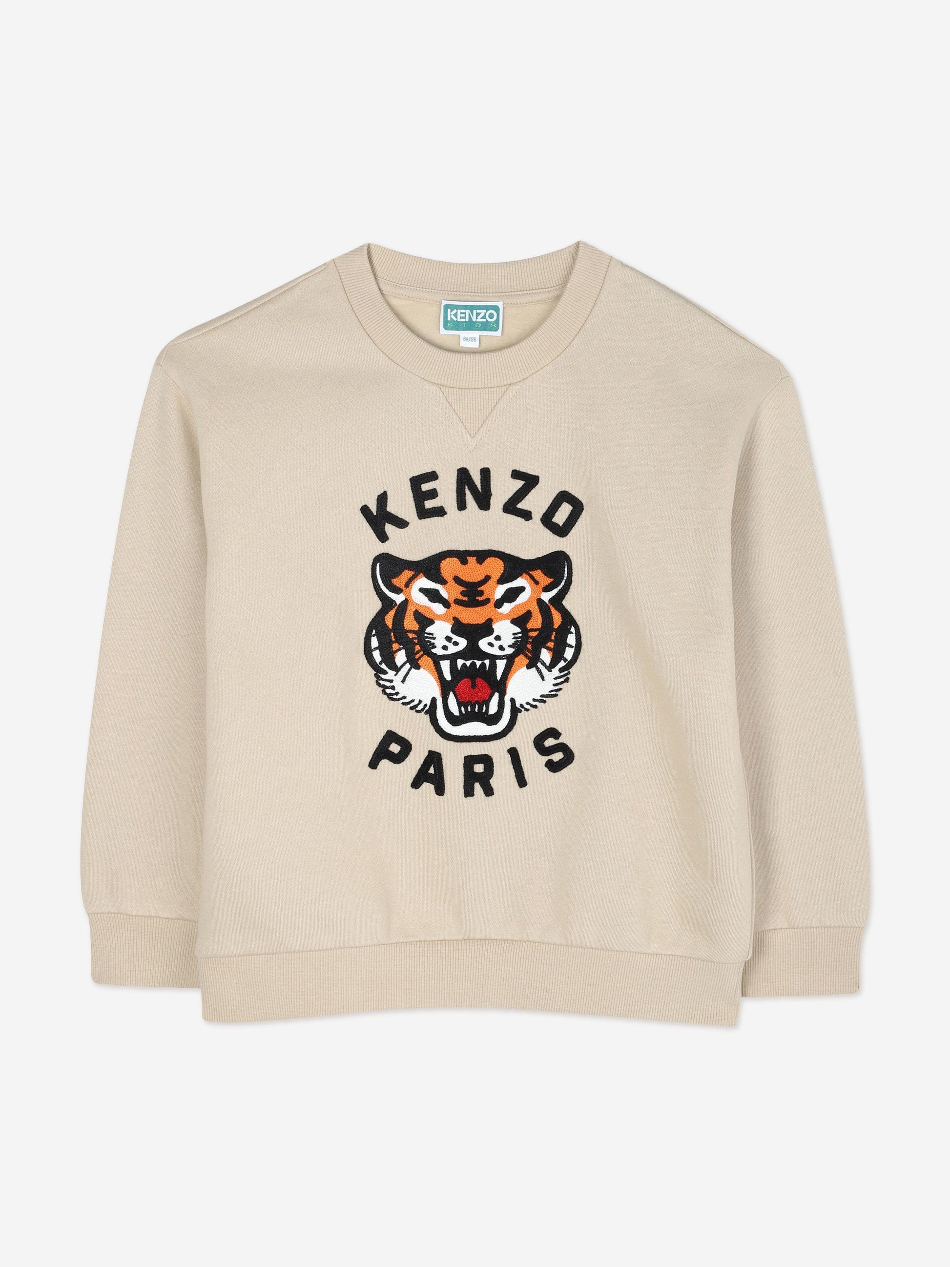 KENZO Boys Lucky Tiger Sweatshirt in Ivory Childsplay Clothing
