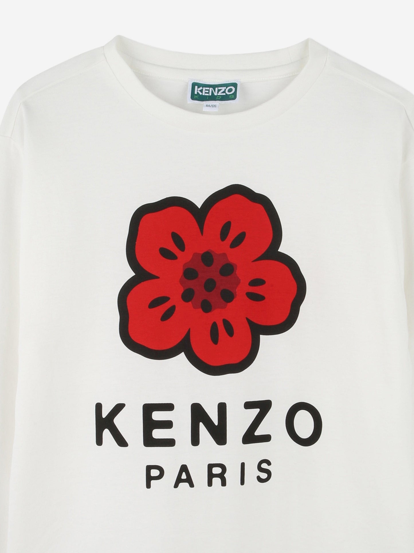 KENZO Kids Long Sleeve Boke Flower T-Shirt in Ivory Childsplay Clothing