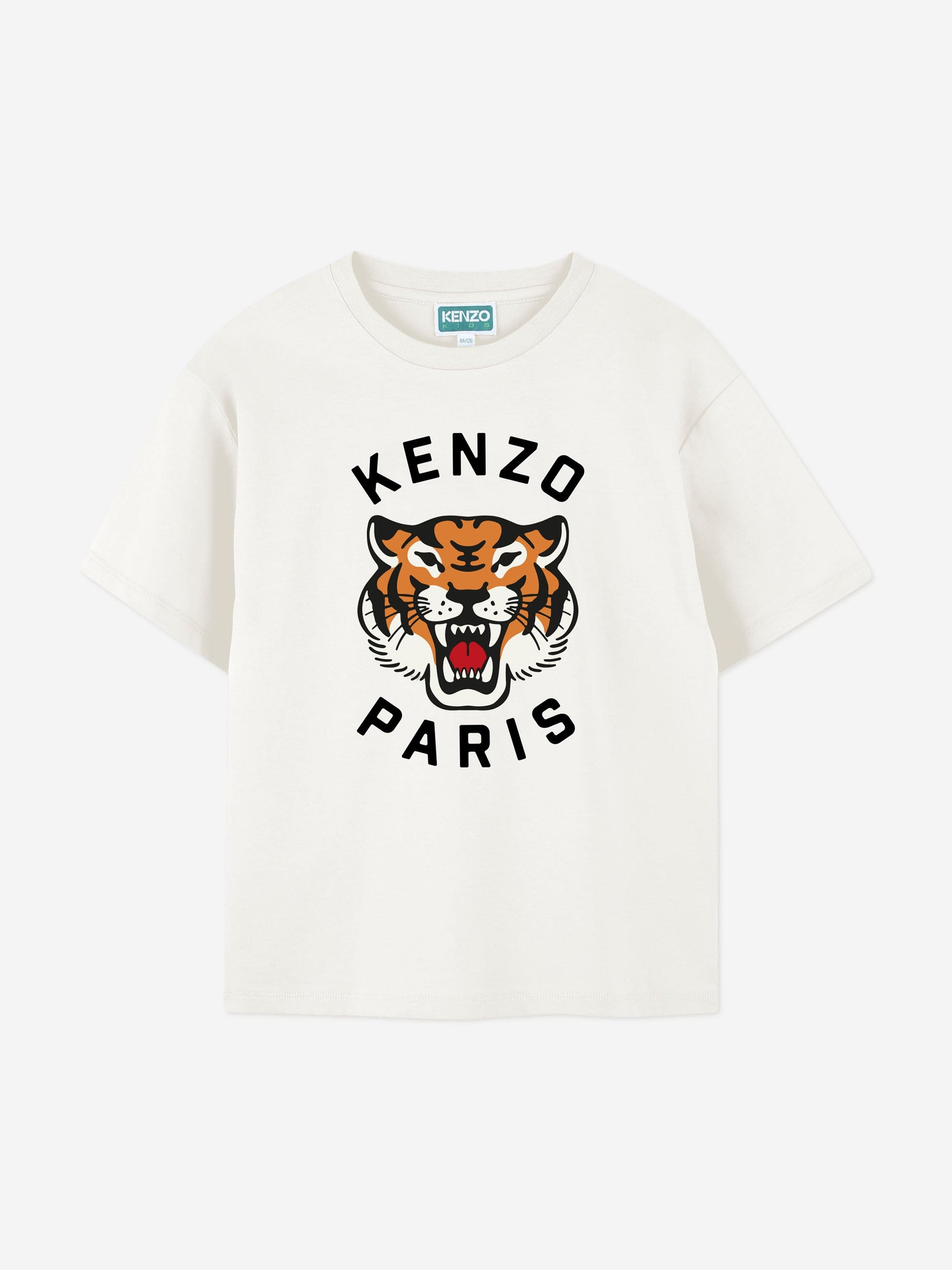 KENZO Kids Lucky Tiger T-Shirt in Ivory Childsplay Clothing