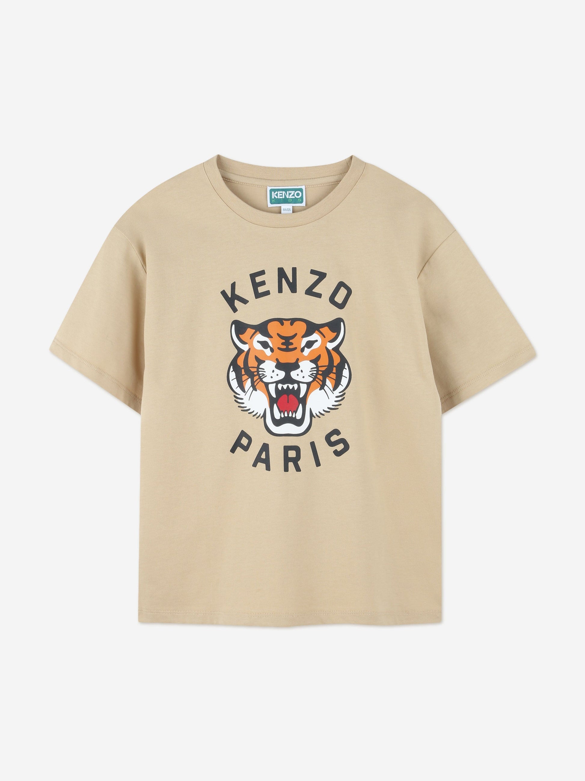 KENZO Kids Lucky Tiger T-Shirt in Beige Childsplay Clothing