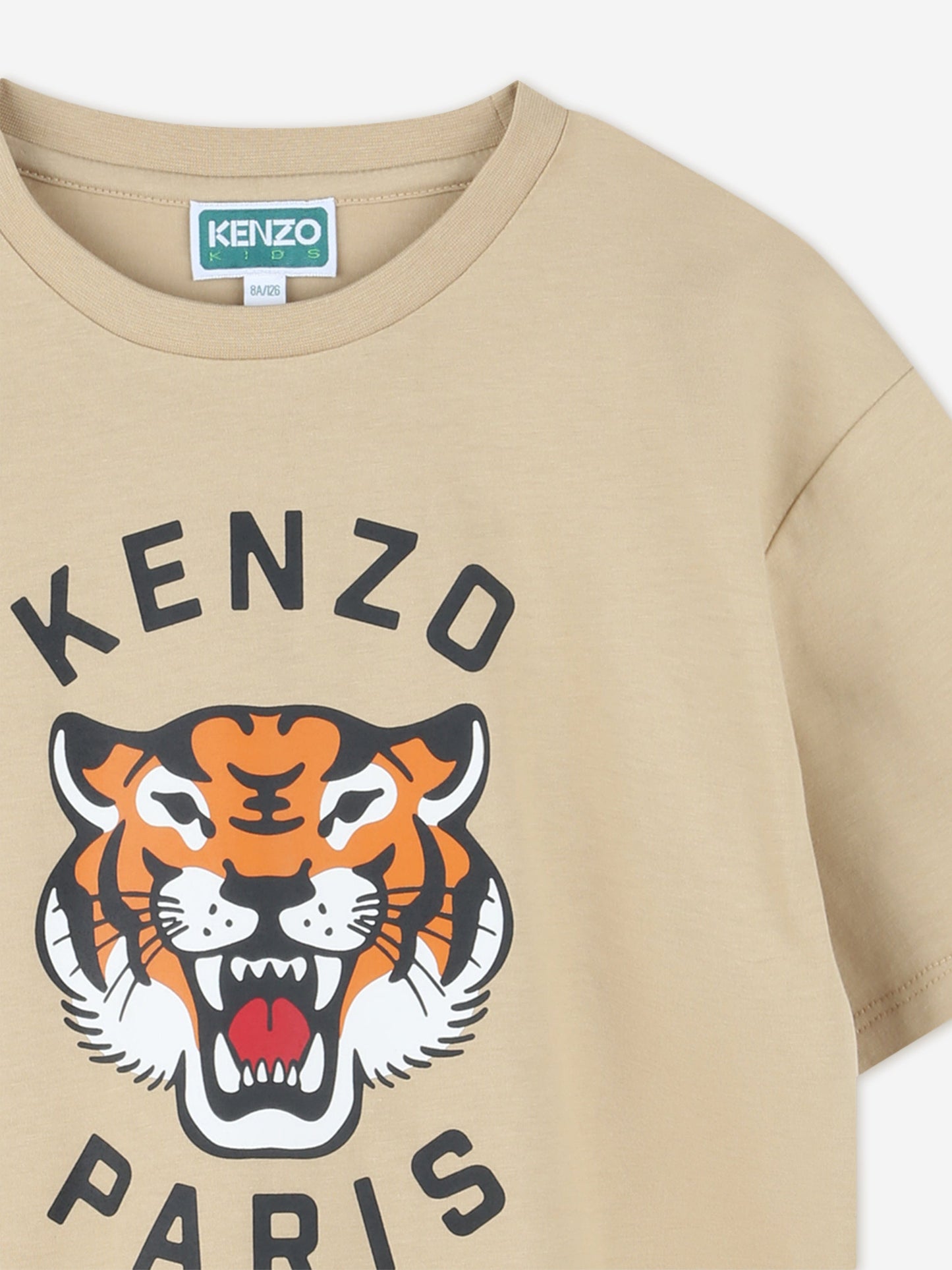 KENZO Kids Lucky Tiger T-Shirt in Beige Childsplay Clothing