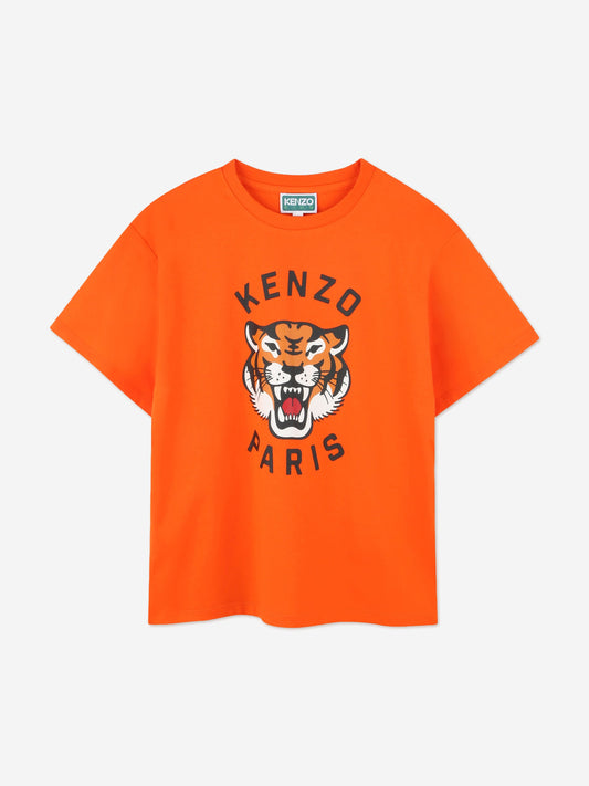 KENZO Kids Lucky Tiger T-Shirt in Orange Childsplay Clothing