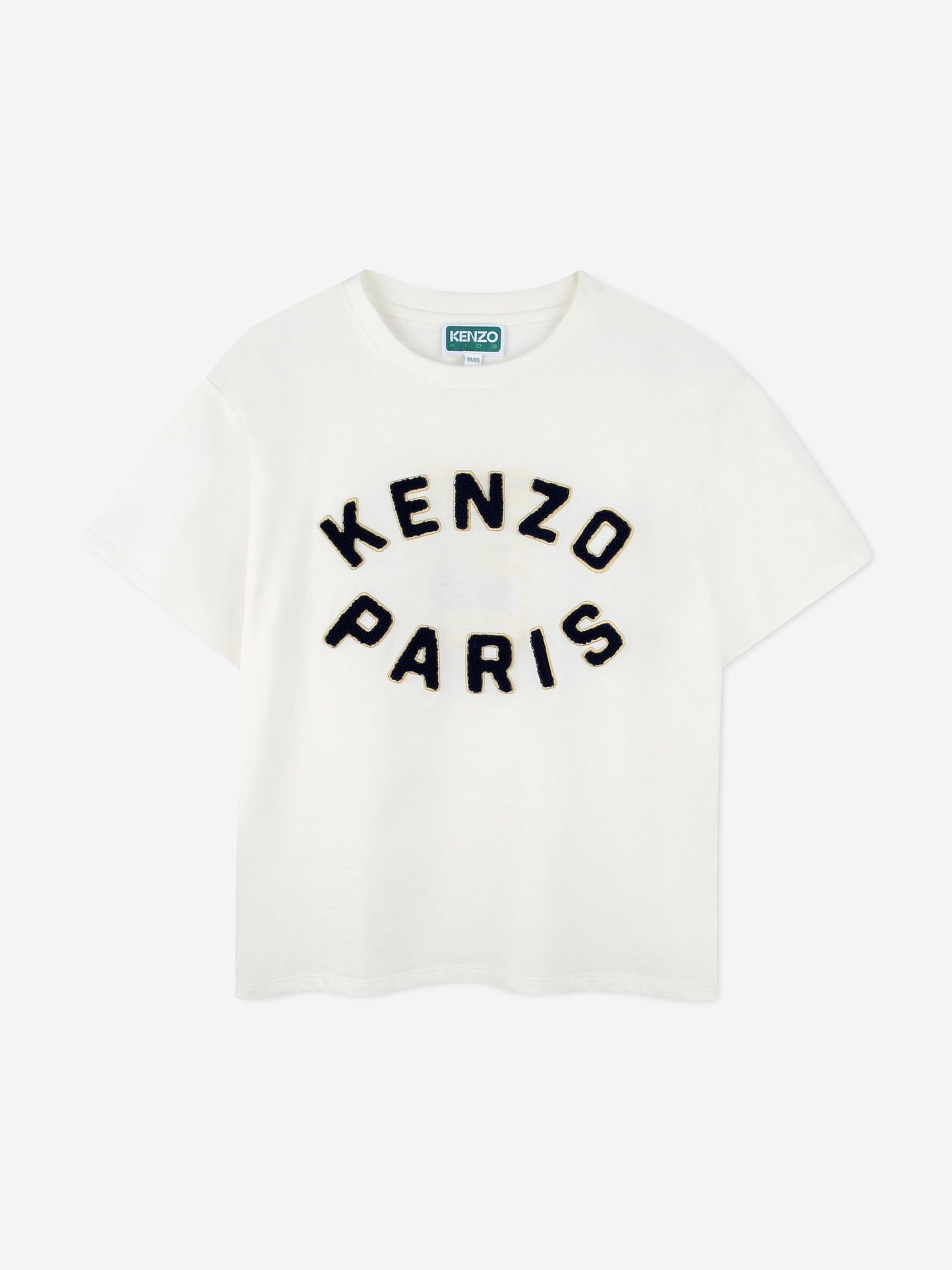 KENZO Kids Embroidered Logo T-Shirt in Ivory Childsplay Clothing