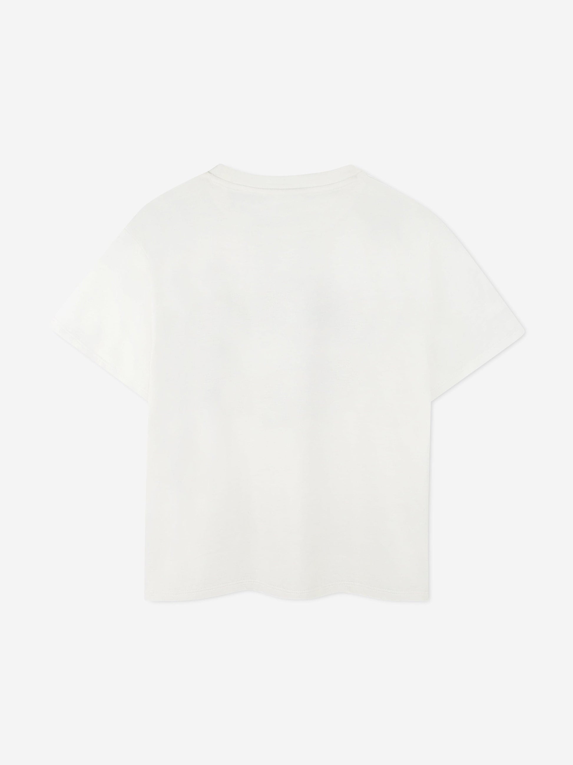 KENZO Kids Embroidered Logo T-Shirt in Ivory Childsplay Clothing