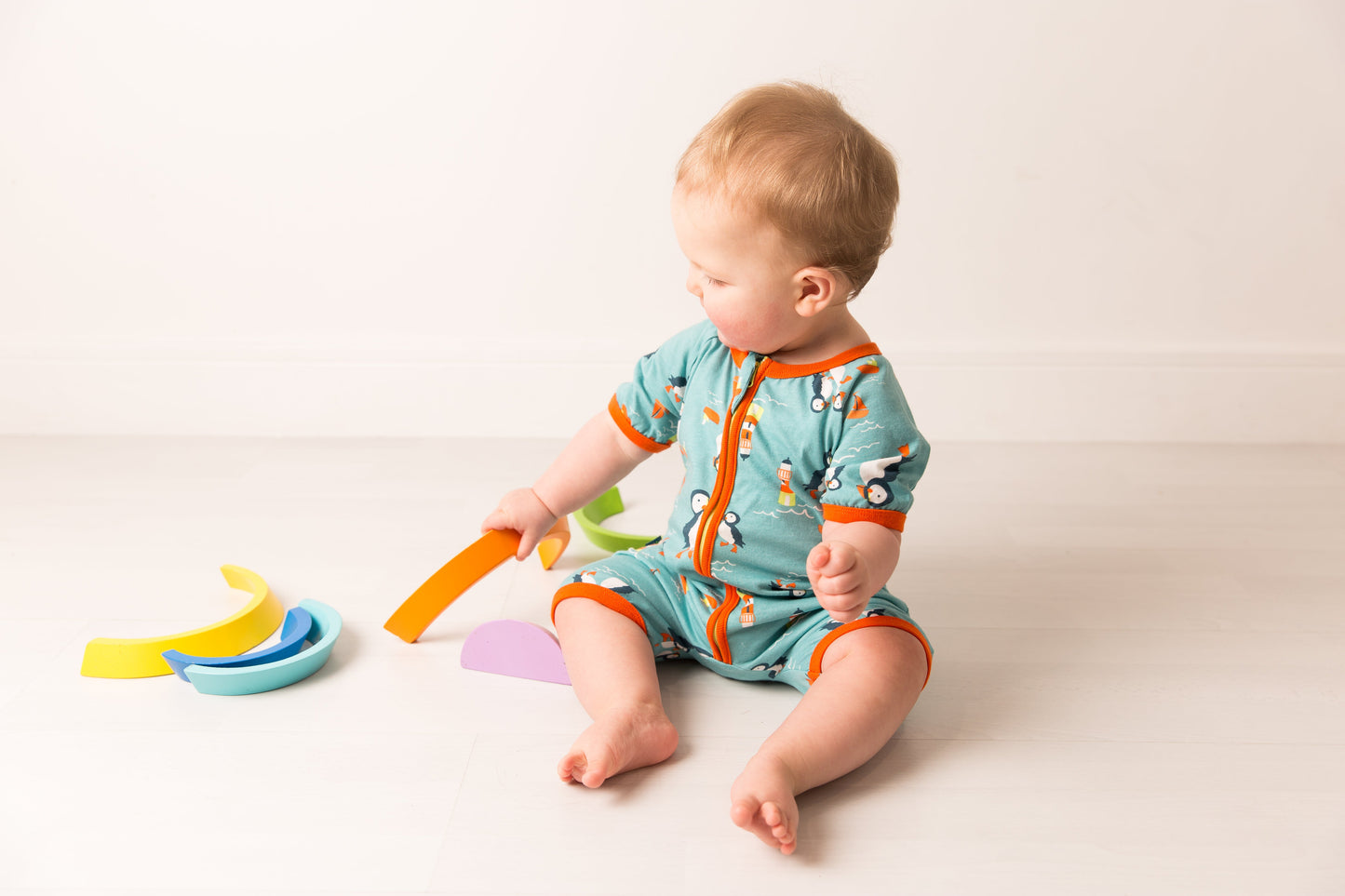 Kenzie the Puffin Summer Romper Playsuit - new arrival Pebble Children’s Wear