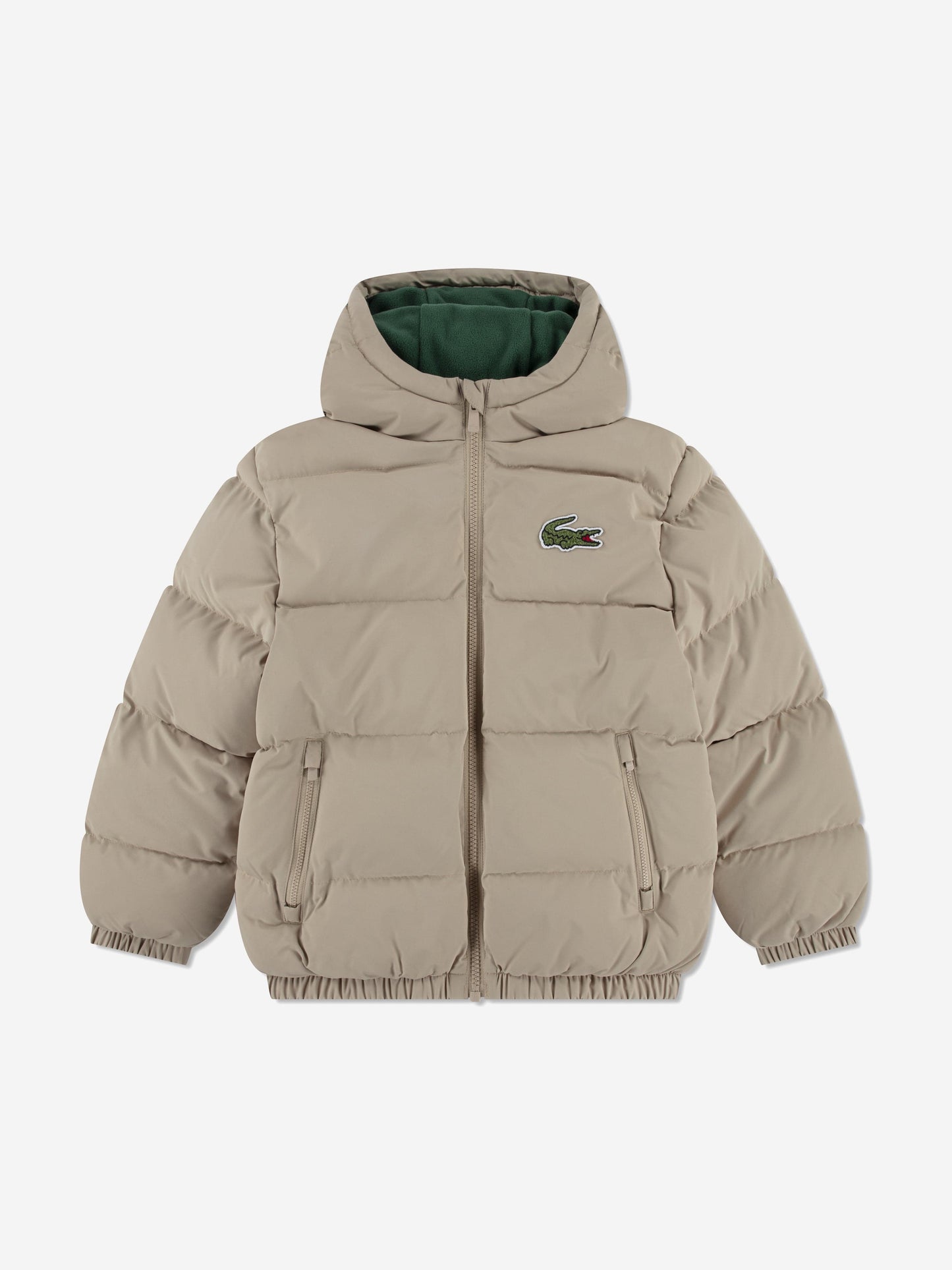 Lacoste Kids Logo Puffer Jacket in Beige Childsplay Clothing