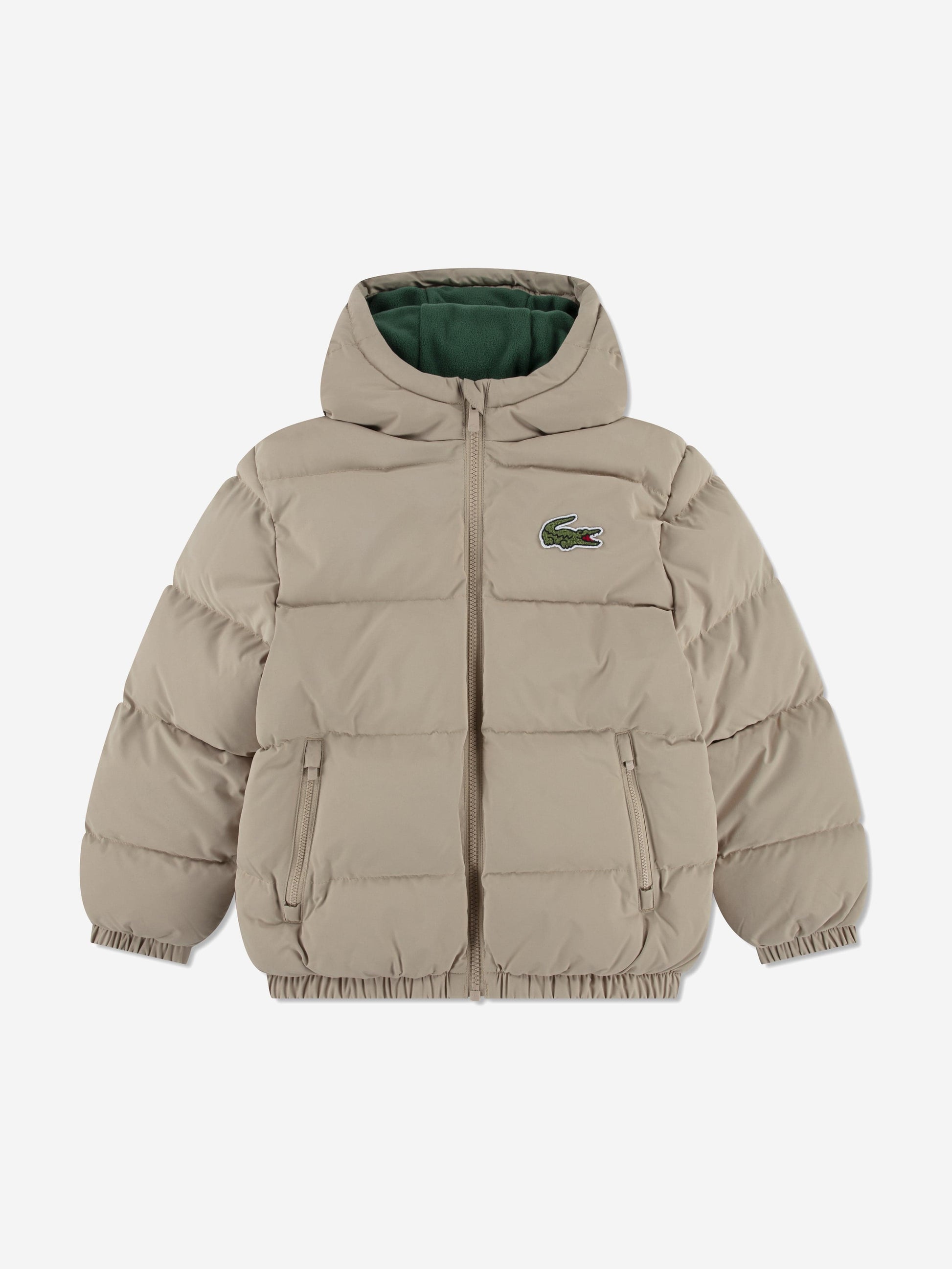 Lacoste Kids Logo Puffer Jacket in Beige Childsplay Clothing