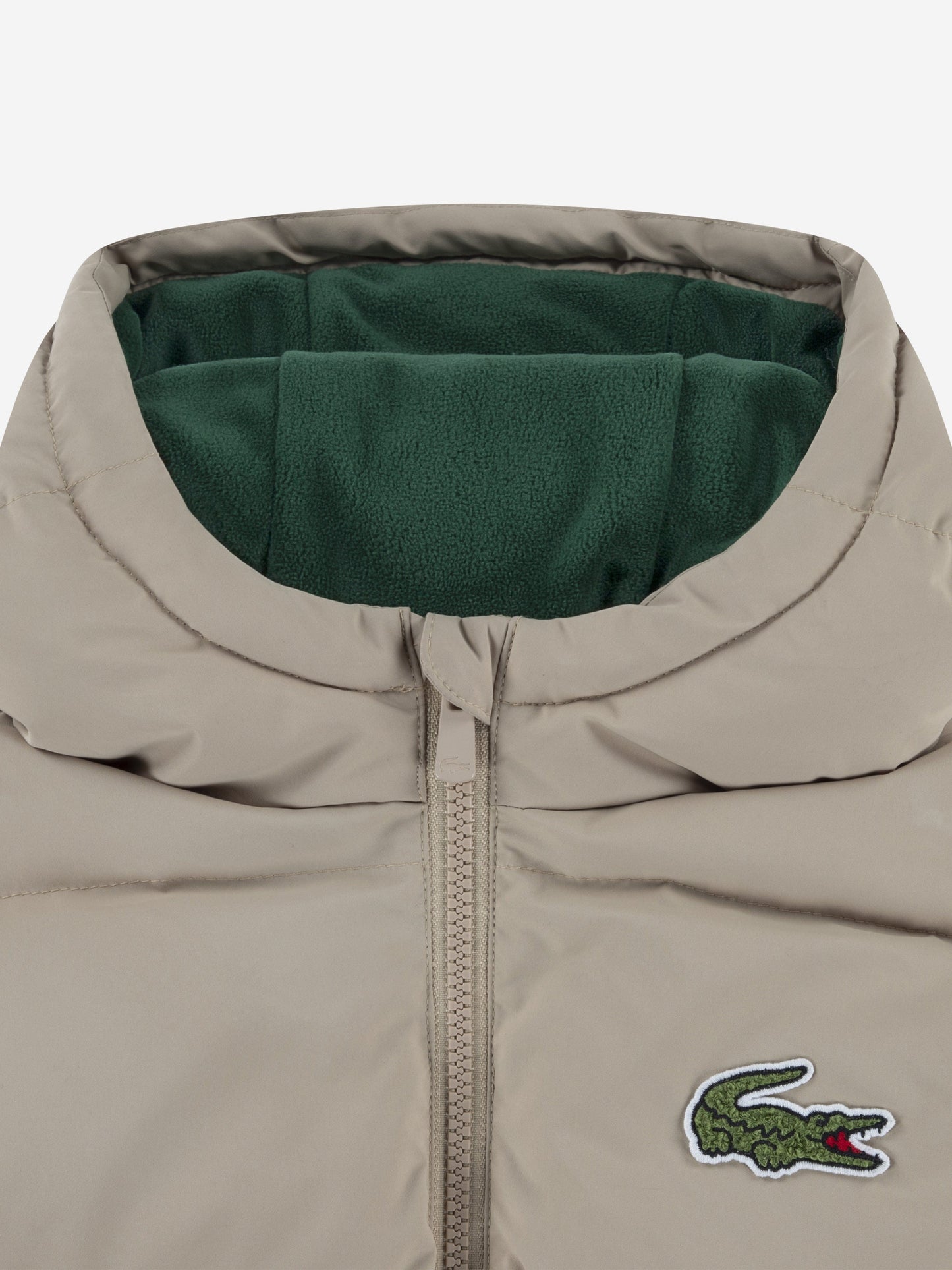 Lacoste Kids Logo Puffer Jacket in Beige Childsplay Clothing