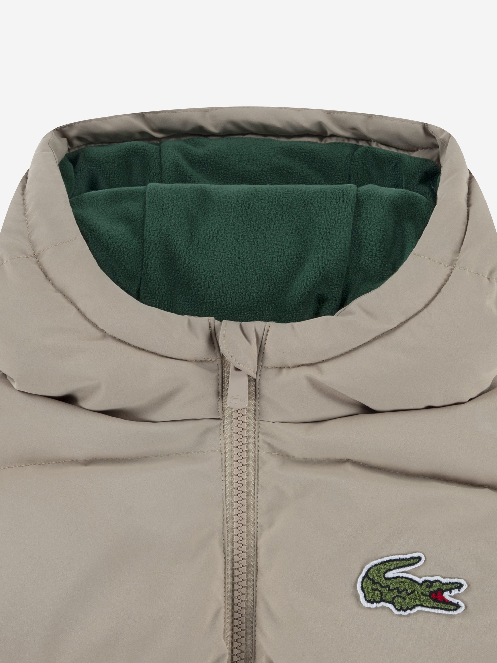 Lacoste Kids Logo Puffer Jacket in Beige Childsplay Clothing