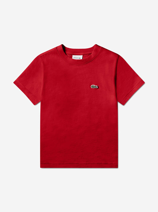 Lacoste Boys Logo T-Shirt in Red Childsplay Clothing