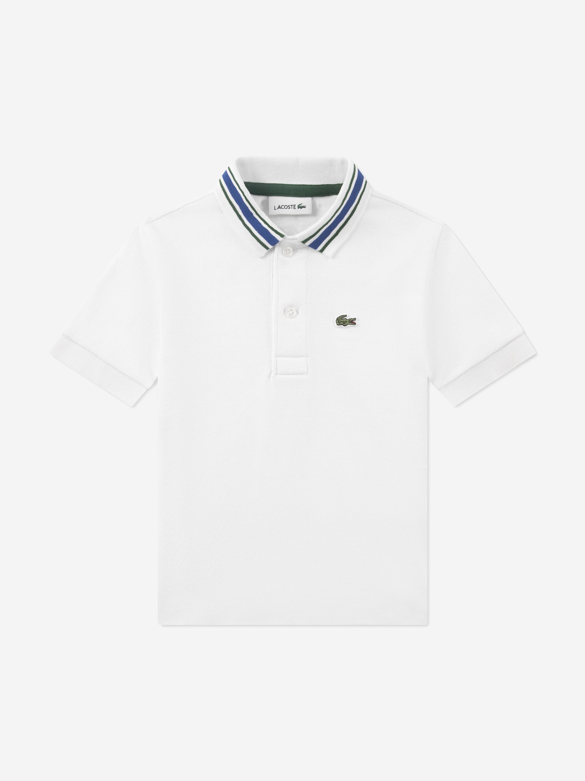 Lacoste Boys Petit Pique Polo Shirt in White Childsplay Clothing