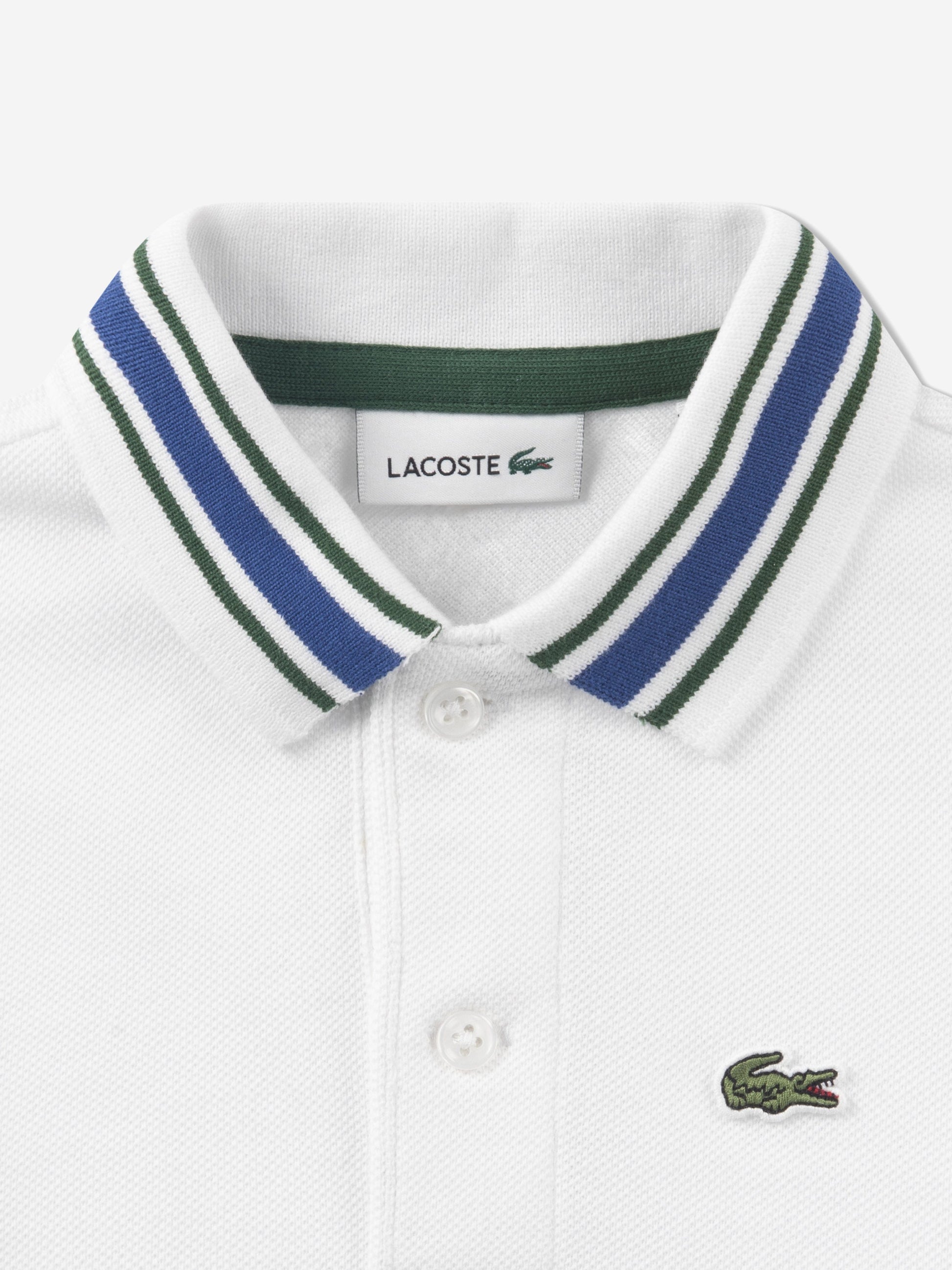 Lacoste Boys Petit Pique Polo Shirt in White Childsplay Clothing