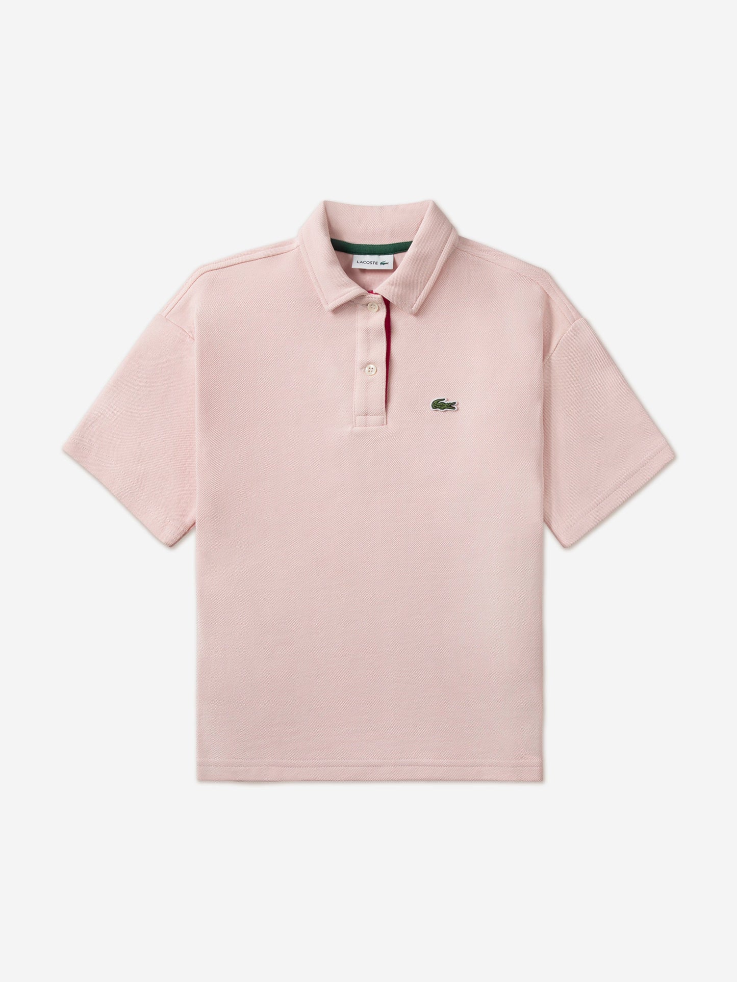Lacoste Girls Oversized Polo Shirt in Pink Childsplay Clothing