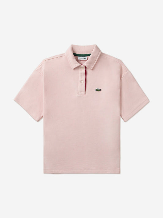 Lacoste Girls Oversized Polo Shirt in Pink Childsplay Clothing
