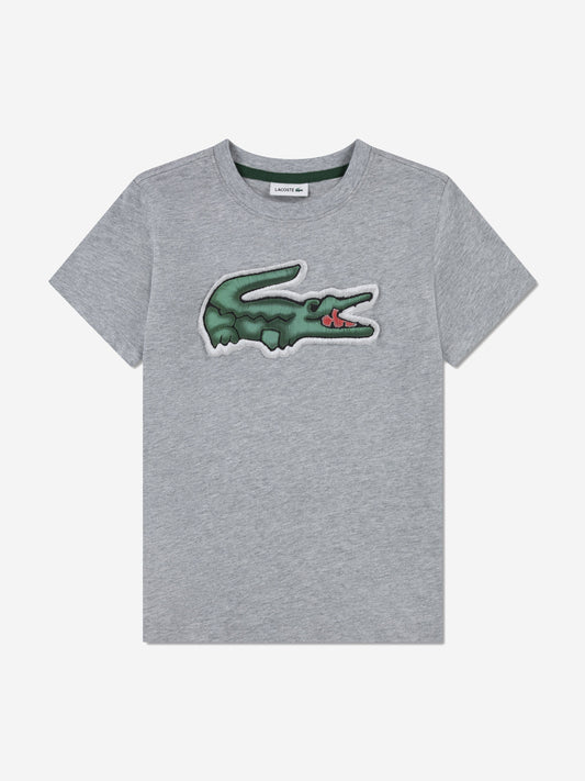 Lacoste Boys Logo T-Shirt in Grey Childsplay Clothing
