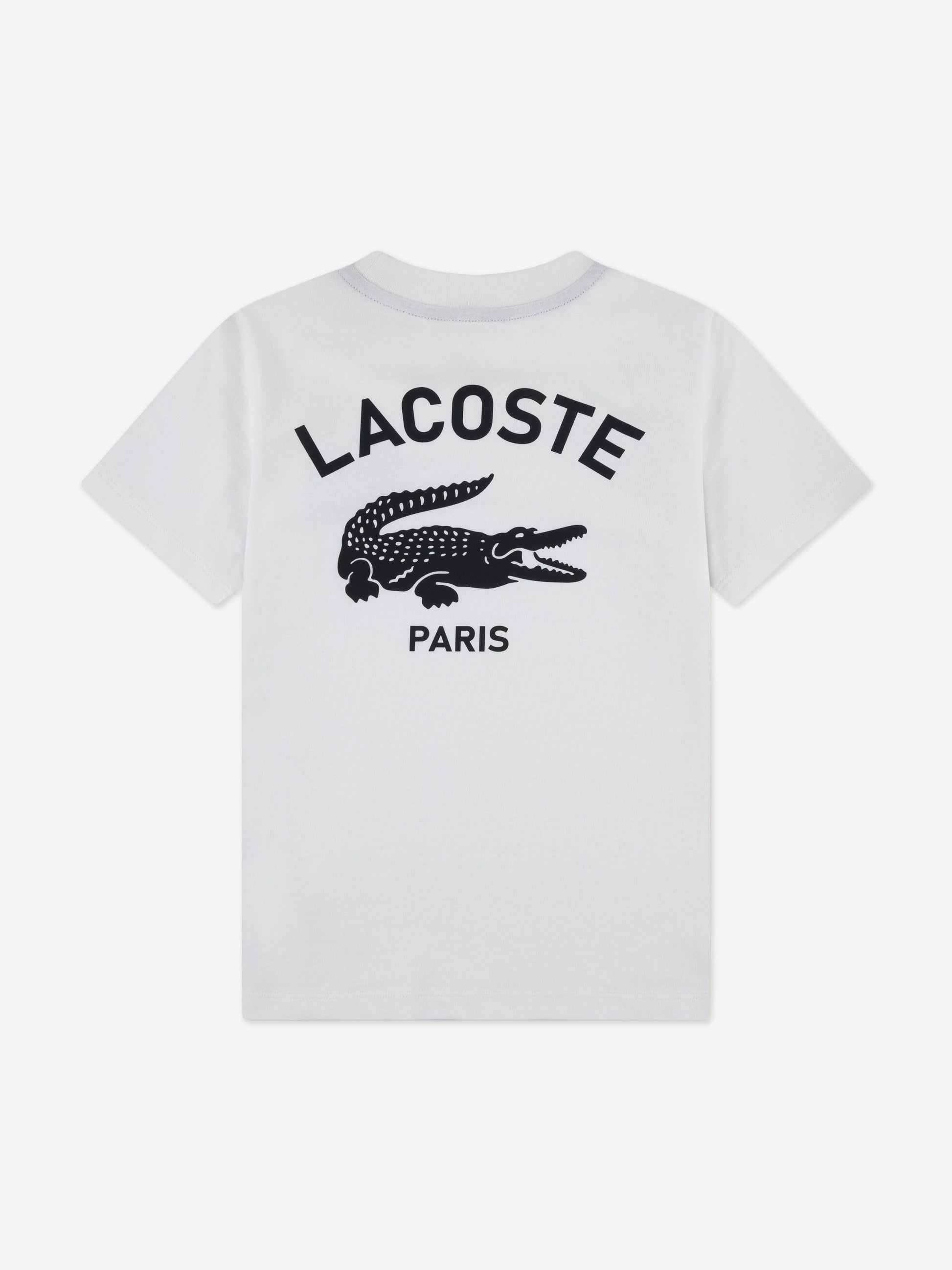 Lacoste Boys Graphic Core T-Shirt in Ivory Childsplay Clothing