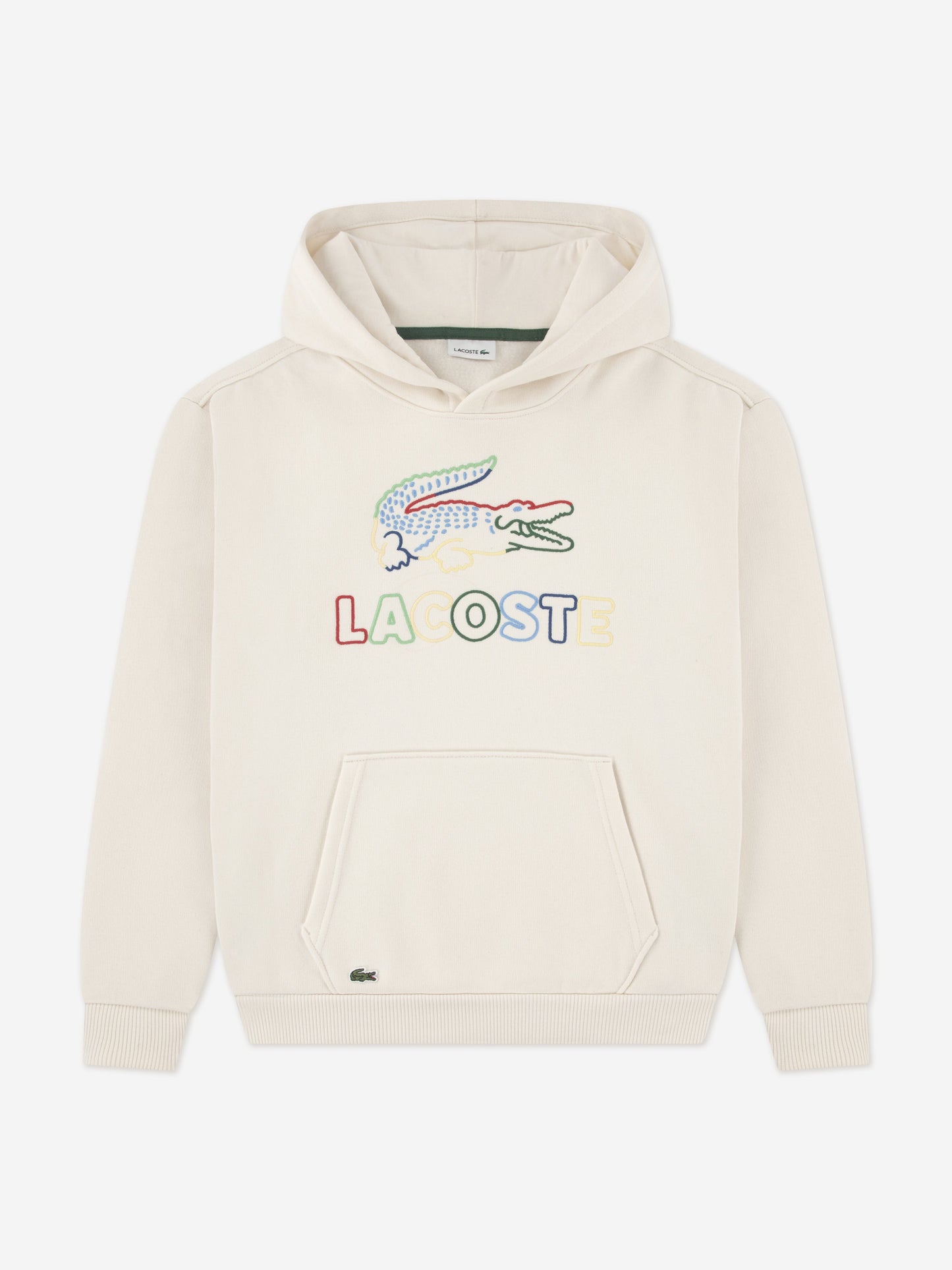 Lacoste Boys Graphic Core Hoodie in Ivory Childsplay Clothing