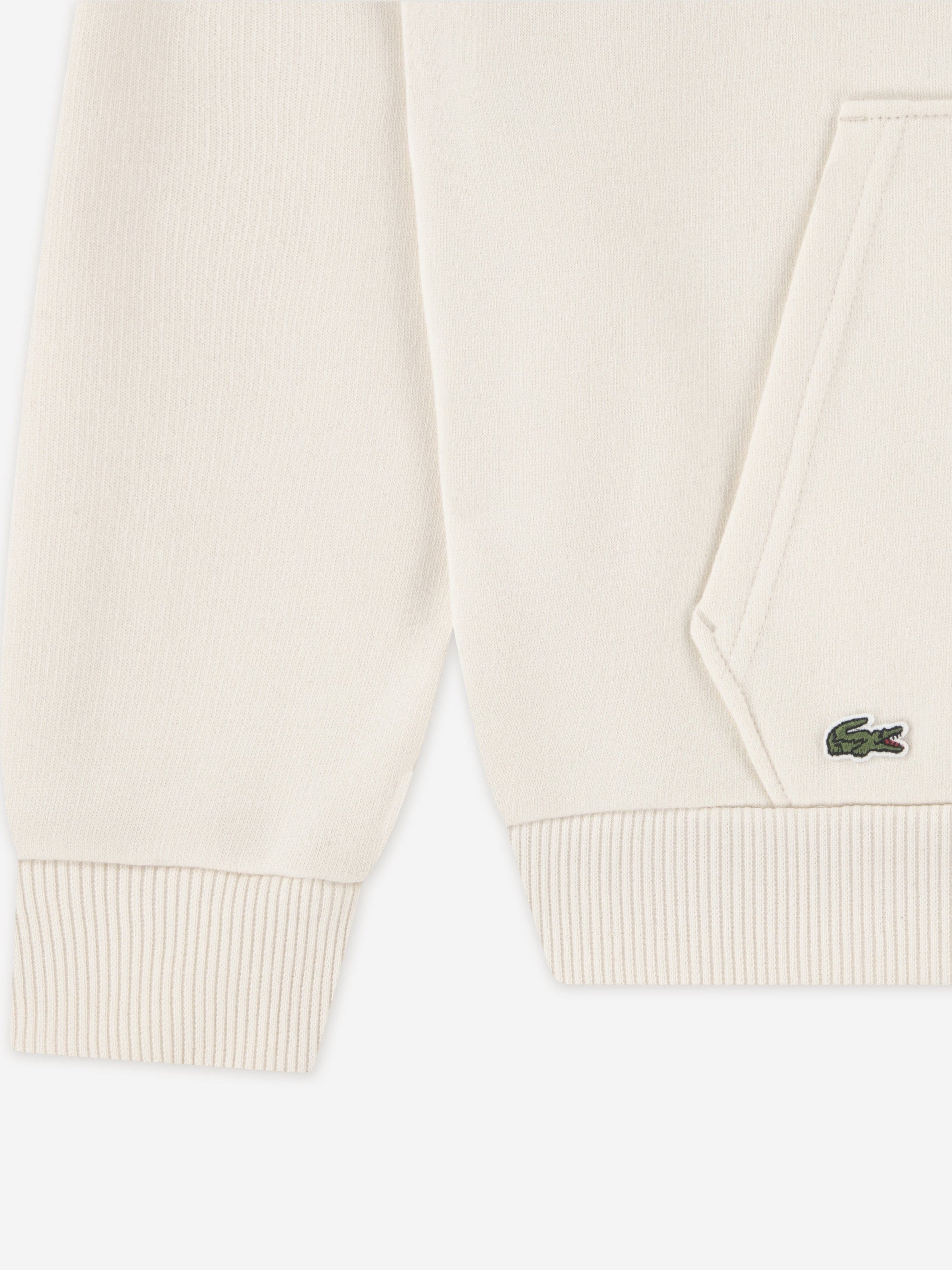 Lacoste Boys Graphic Core Hoodie in Ivory Childsplay Clothing