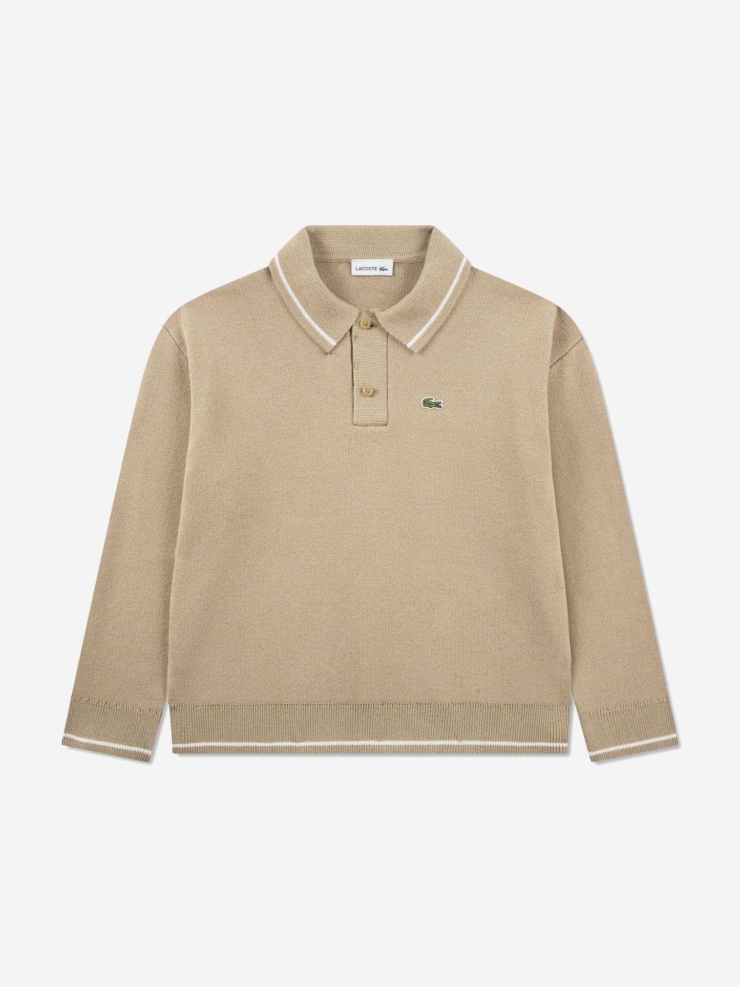 Lacoste Boys Polo Jumper in Beige Childsplay Clothing