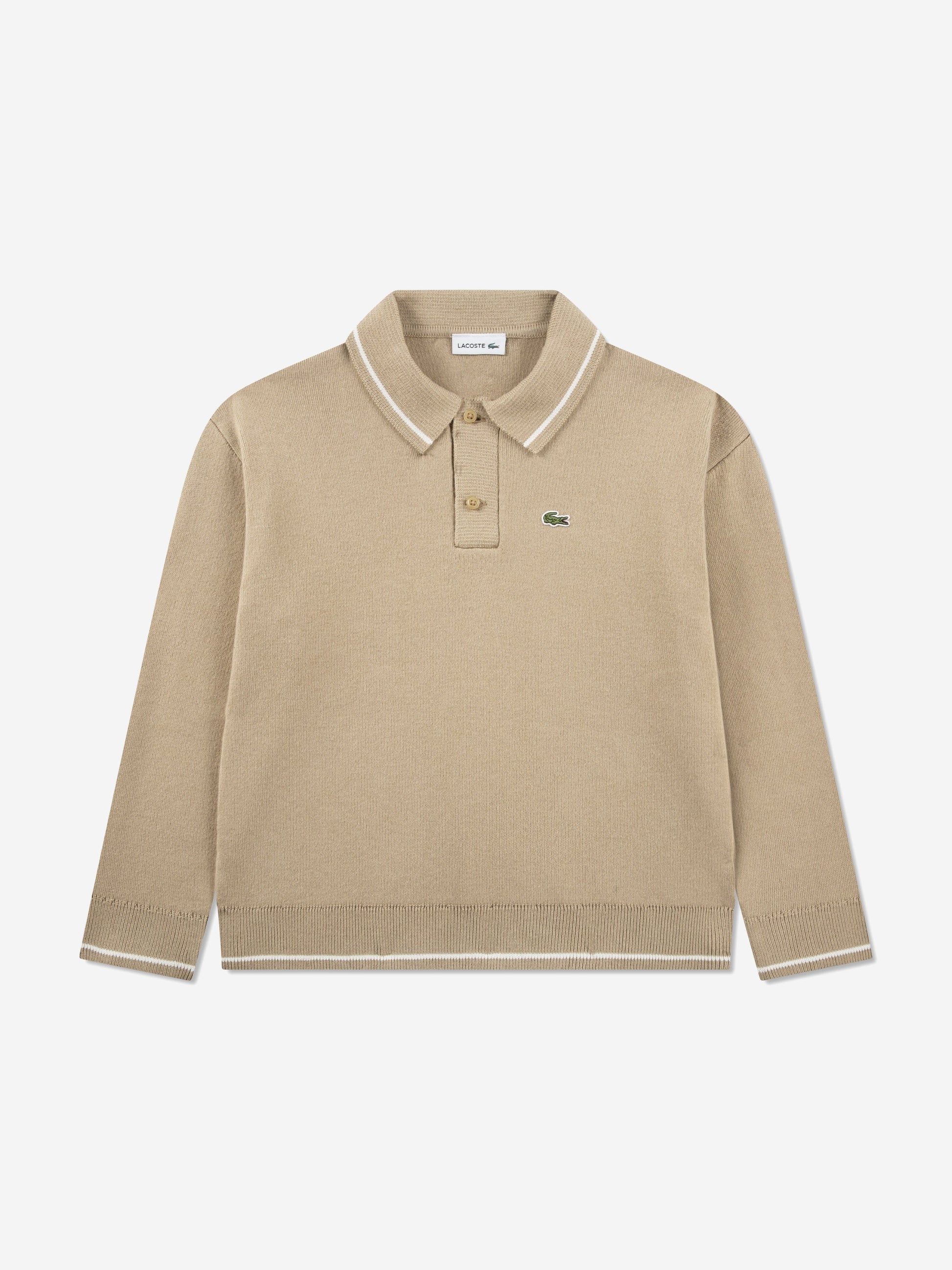 Lacoste Boys Polo Jumper in Beige Childsplay Clothing