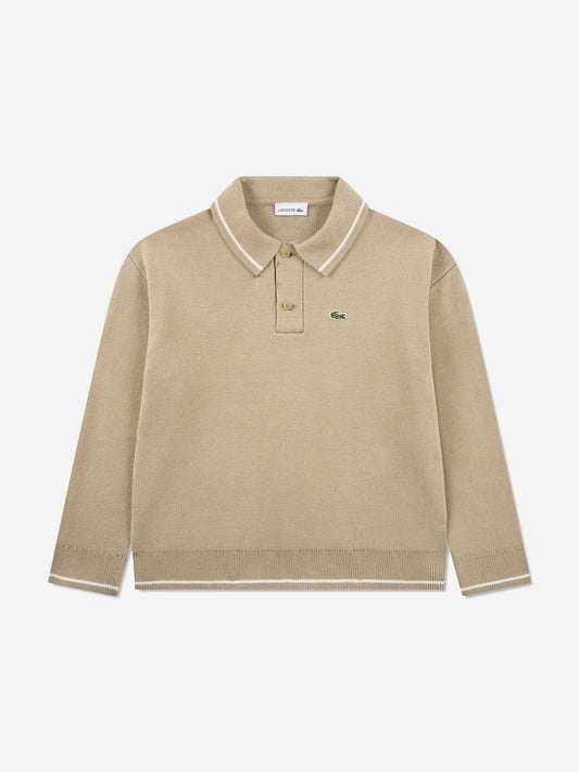 Lacoste Boys Polo Jumper in Beige Childsplay Clothing