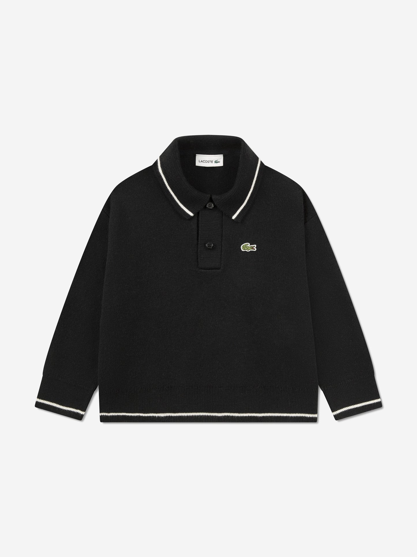Lacoste Boys Polo Jumper in Black Childsplay Clothing