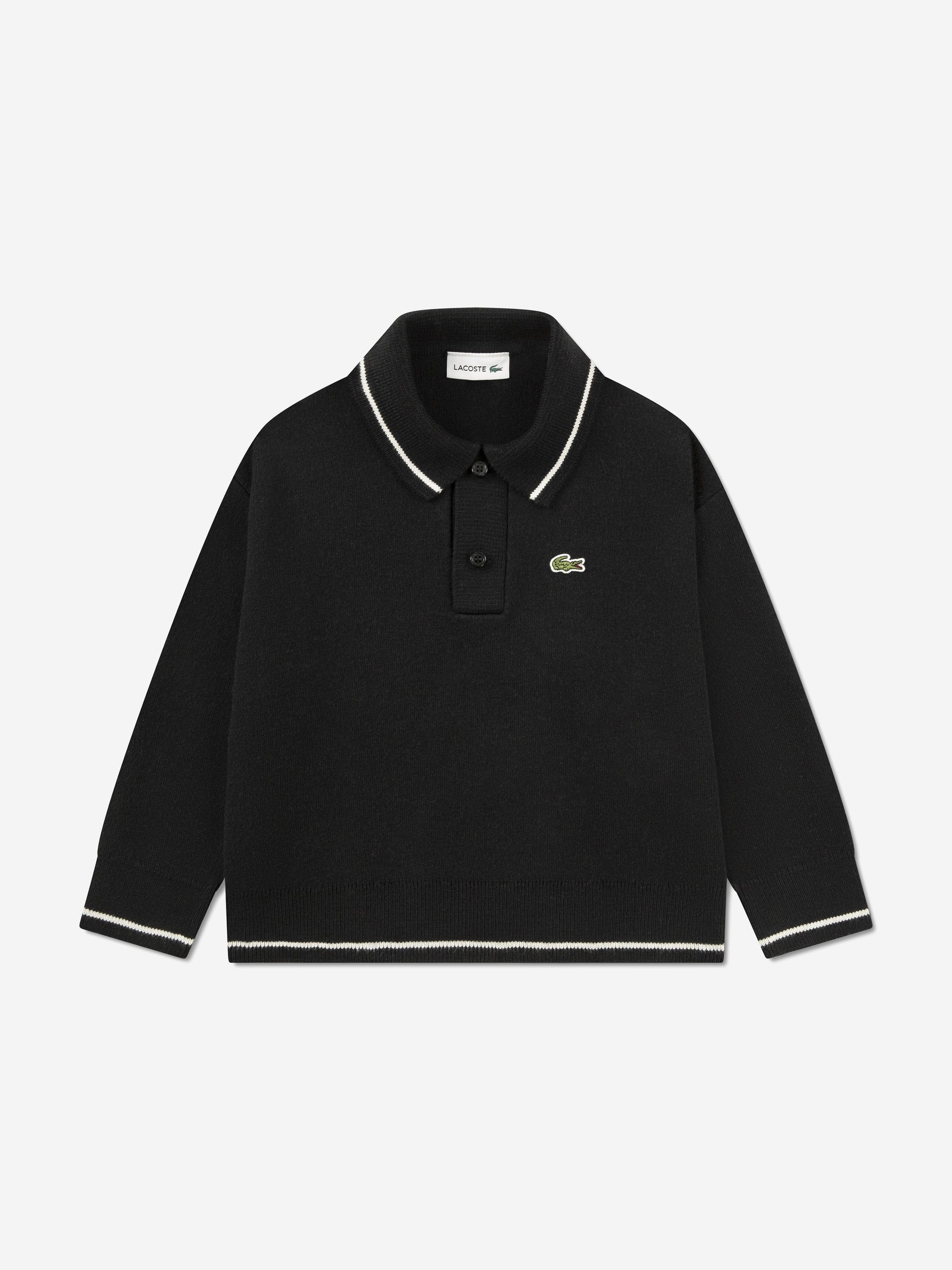 Lacoste Boys Polo Jumper in Black Childsplay Clothing