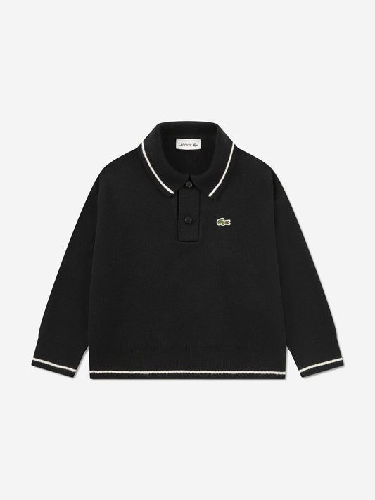 Lacoste Boys Polo Jumper in Black Childsplay Clothing