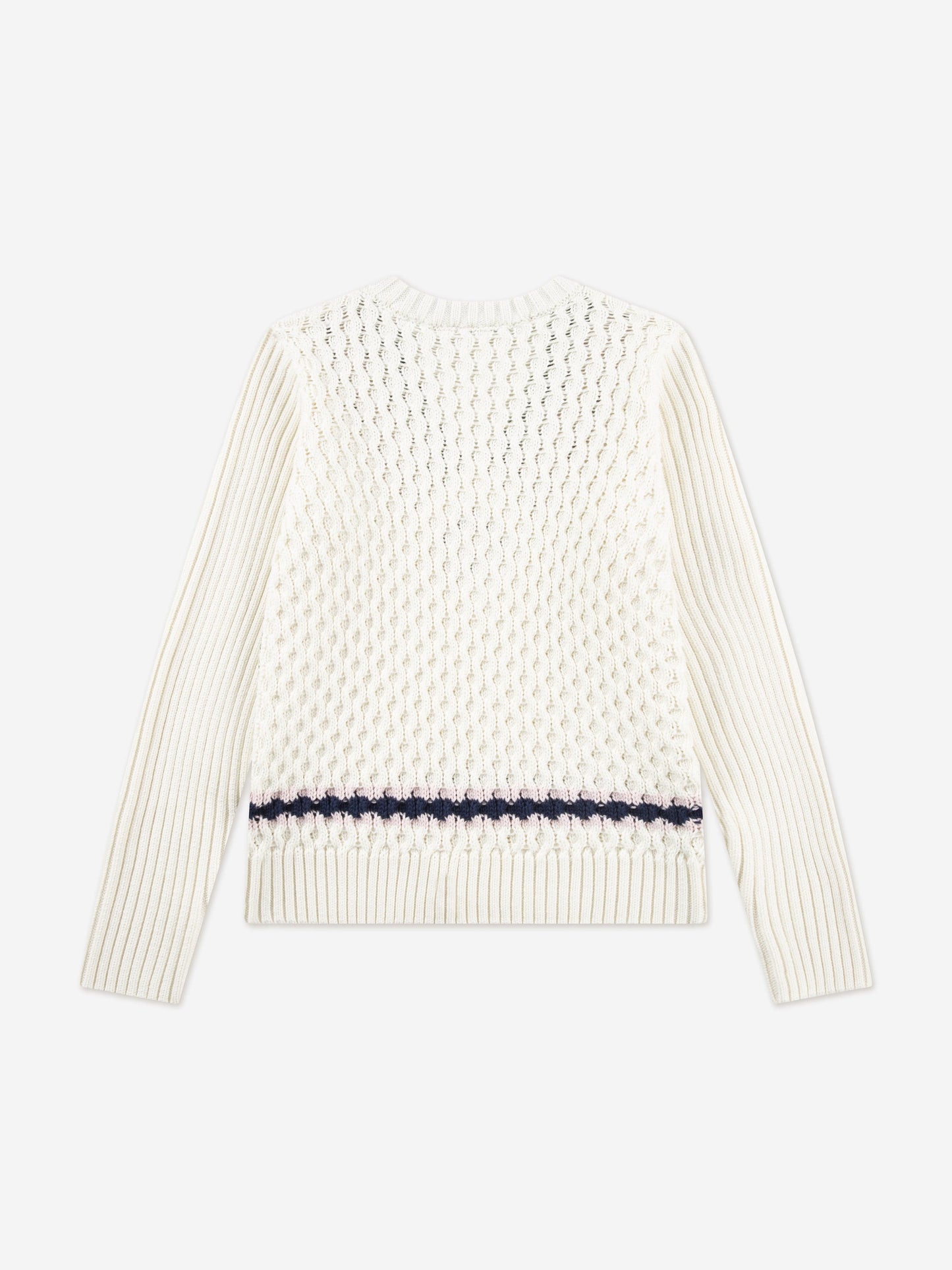 Lacoste Girls Mixed Stitch Jumper in Ivory Childsplay Clothing