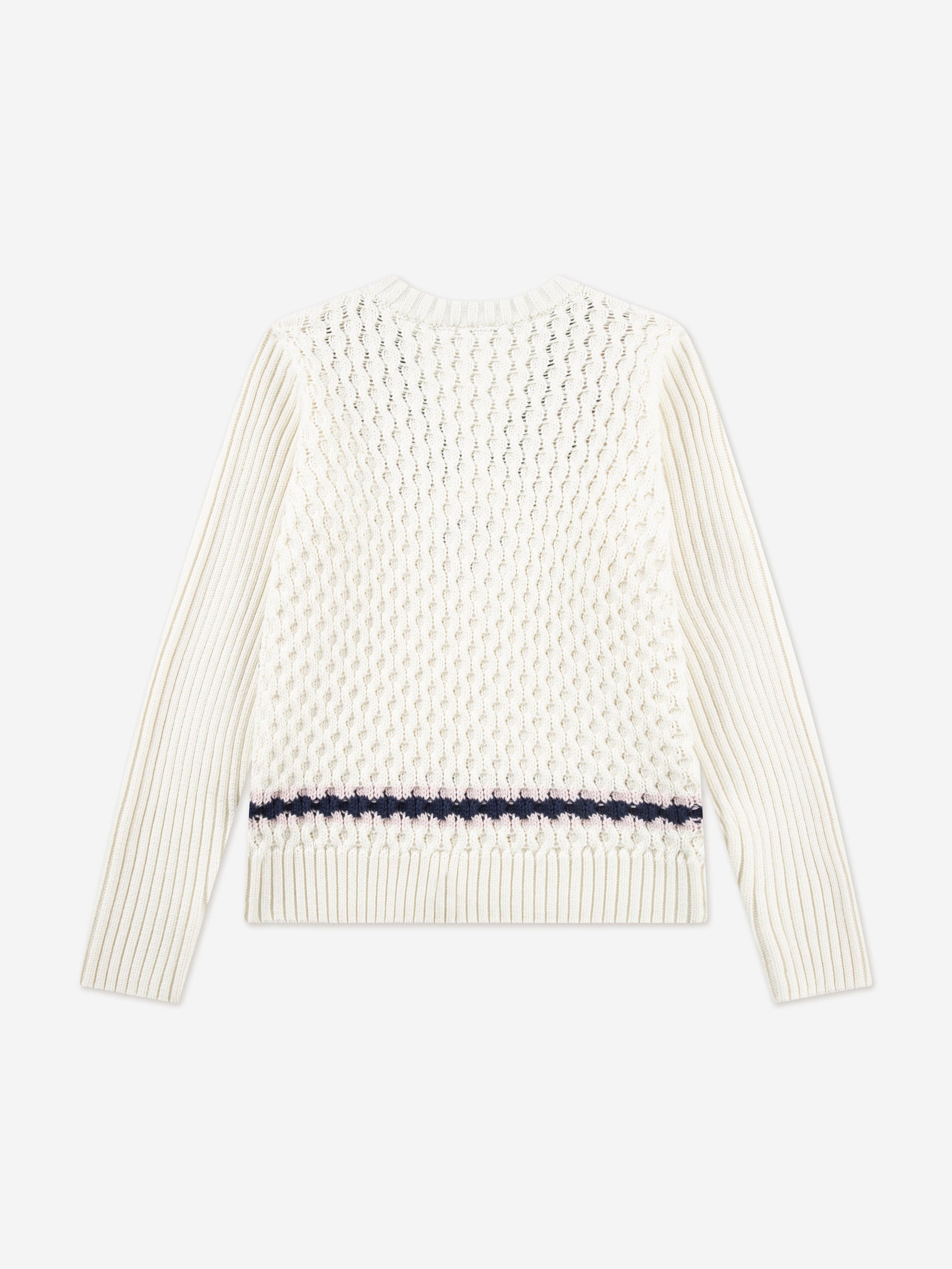 Lacoste Girls Mixed Stitch Jumper in Ivory Childsplay Clothing