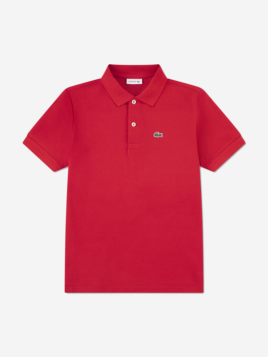 Lacoste Boys Petit Pique Polo Shirt in Red Childsplay Clothing