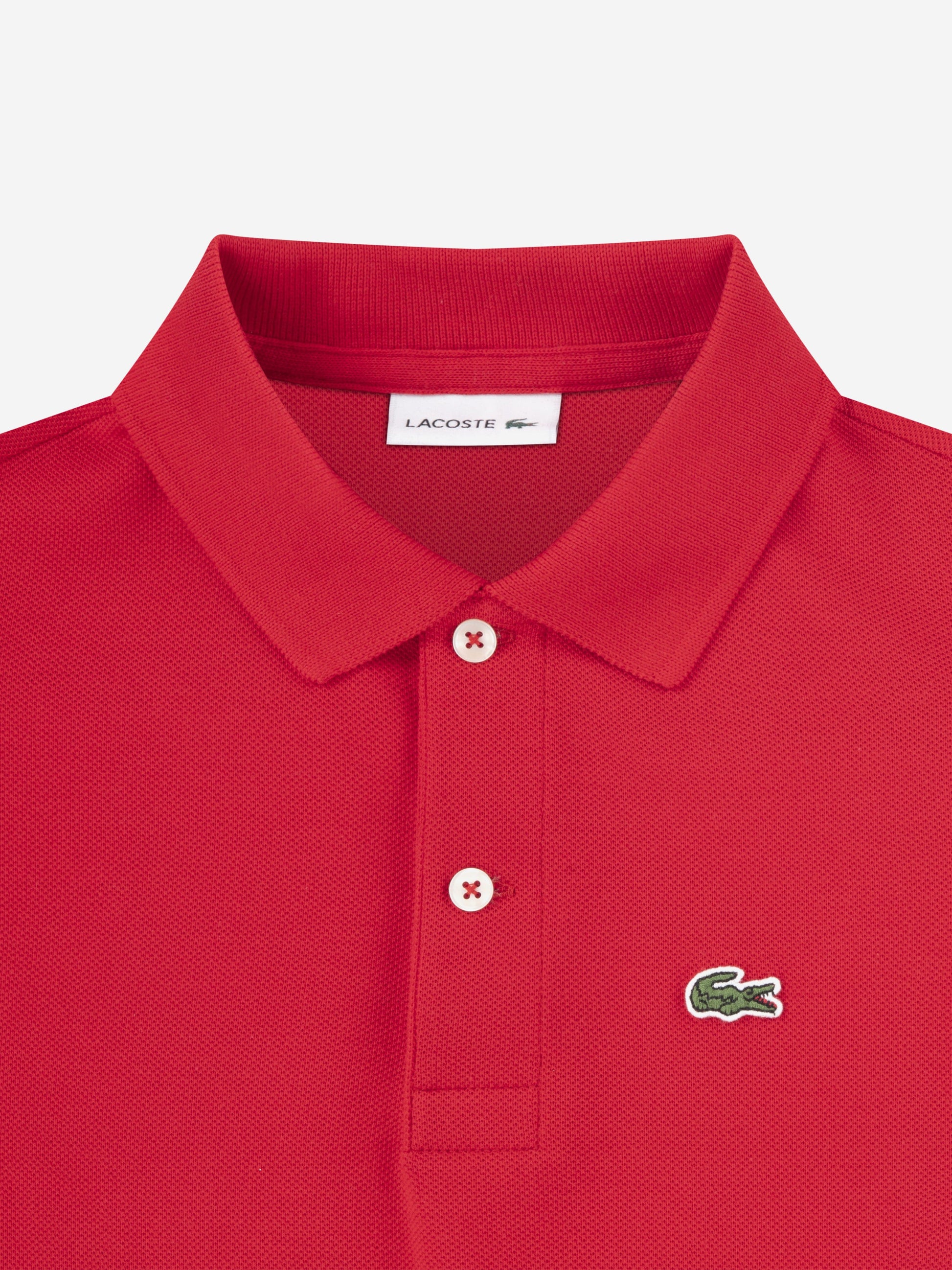 Lacoste Boys Petit Pique Polo Shirt in Red Childsplay Clothing