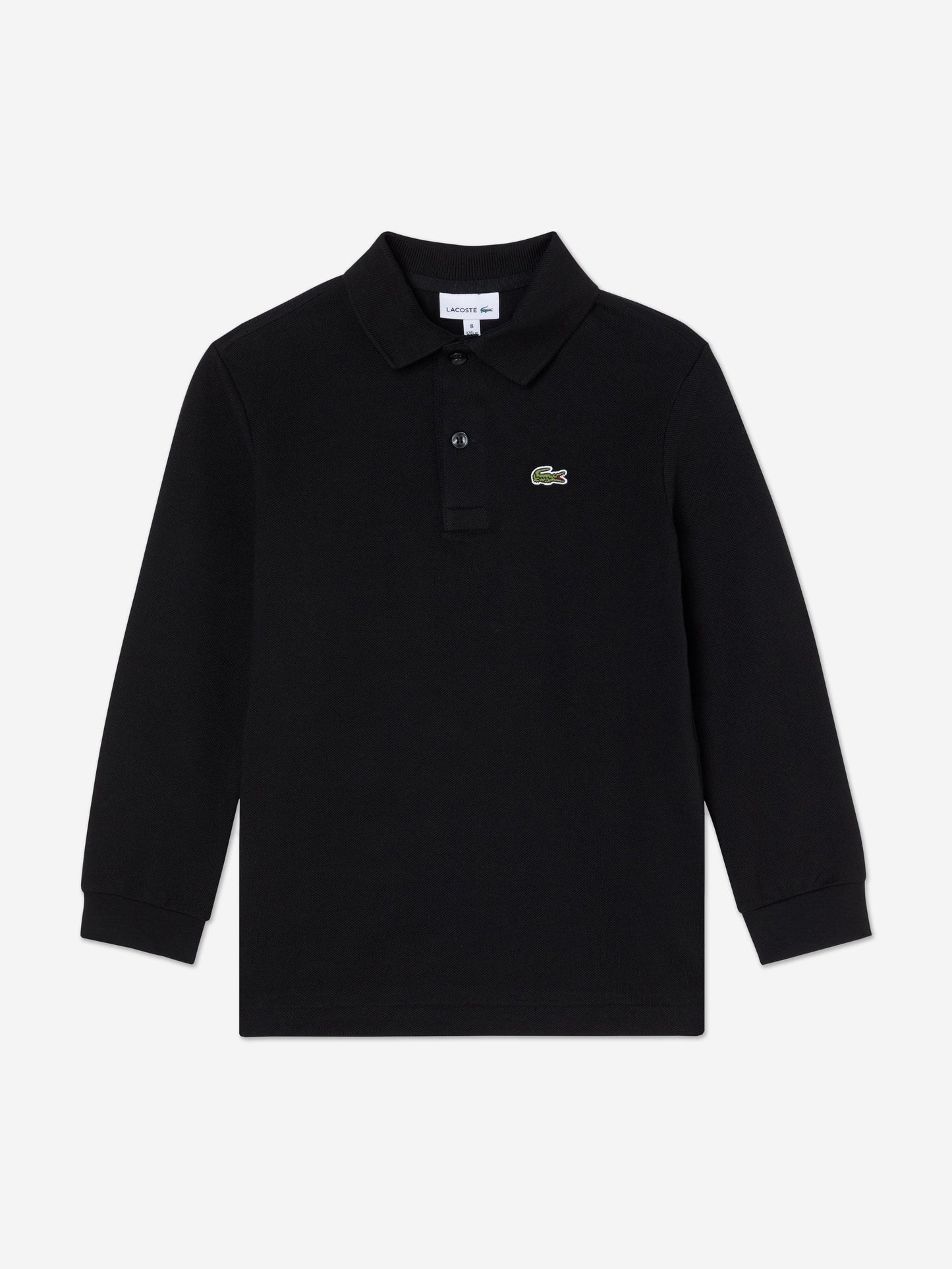 Lacoste Boys Long Sleeve Pique Polo Shirt in Black Childsplay Clothing