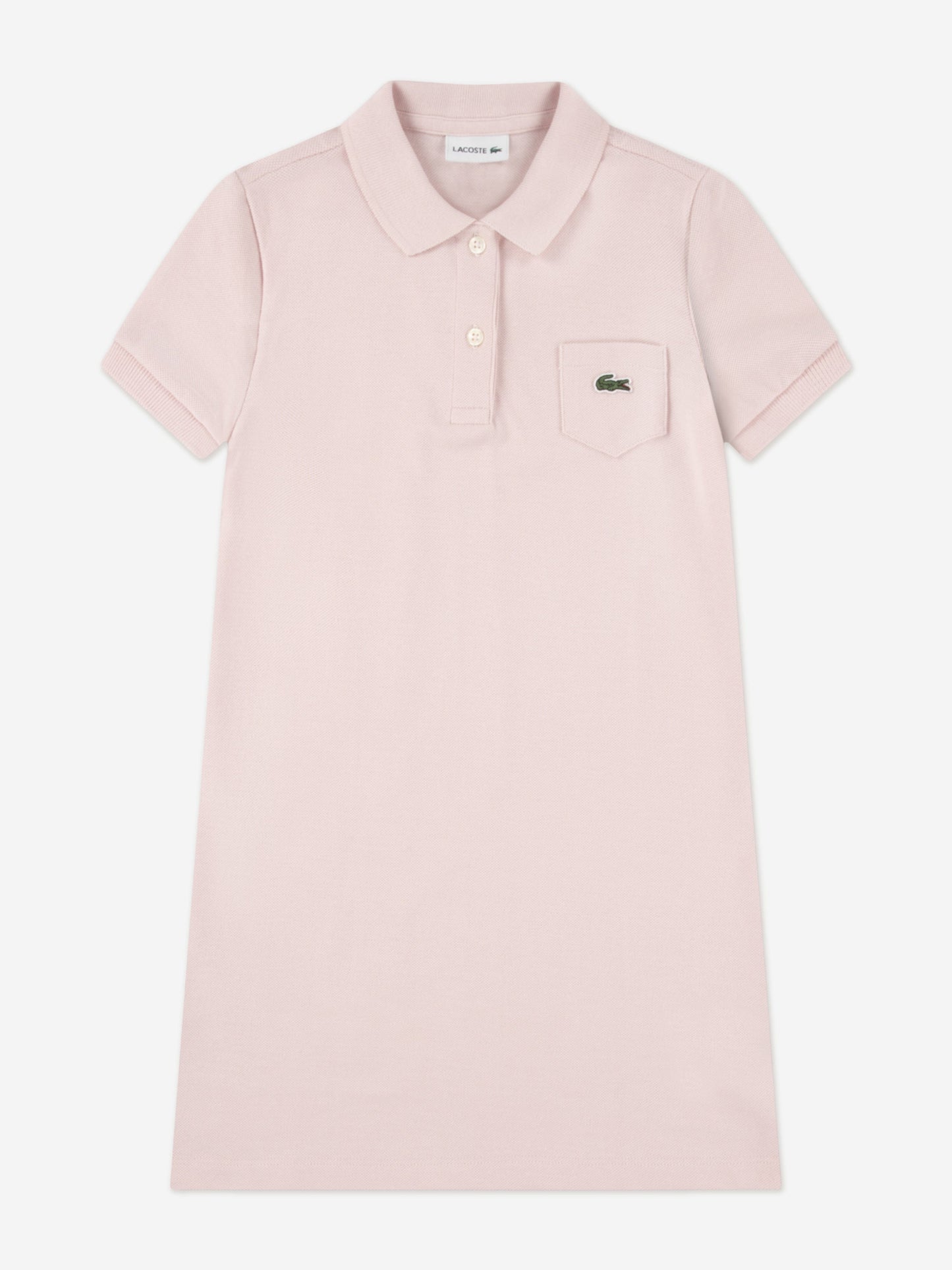Lacoste Girls Logo Pocket Polo Dress in Pink Childsplay Clothing